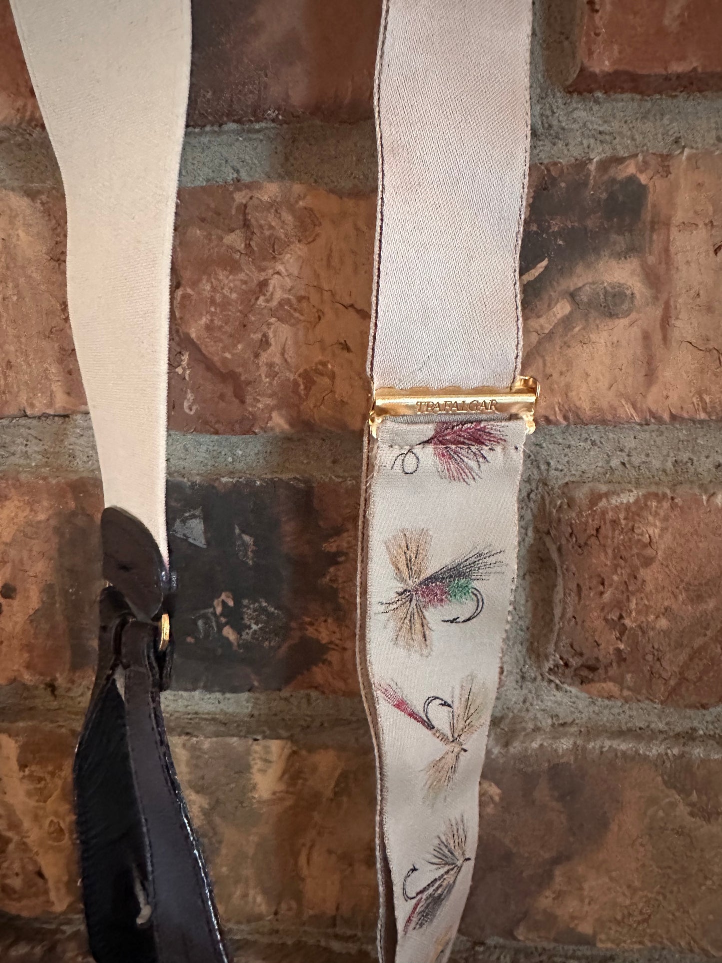 Vintage Trafalgar Silk Suspenders - Fly Fishing Theme
