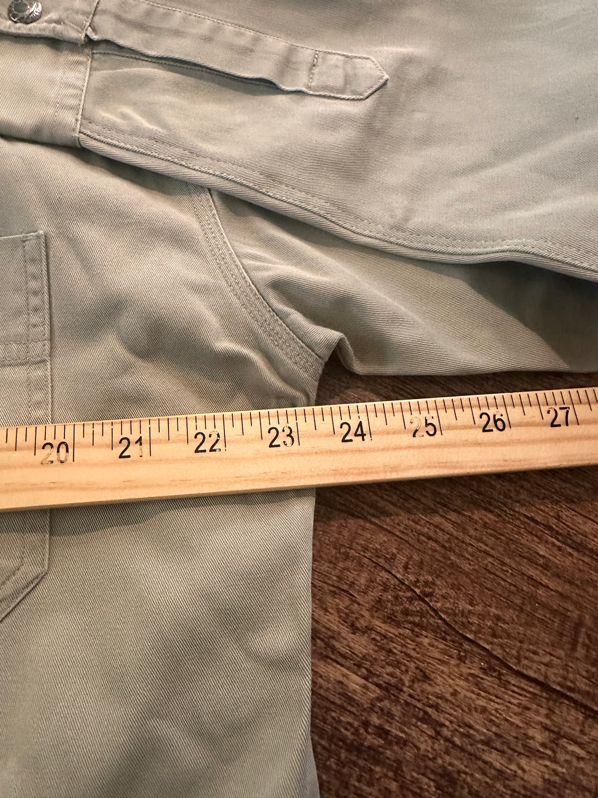 Vintage Orvis Khaki Button Down (L) Embroidered Flies and Metal Logo Buttons