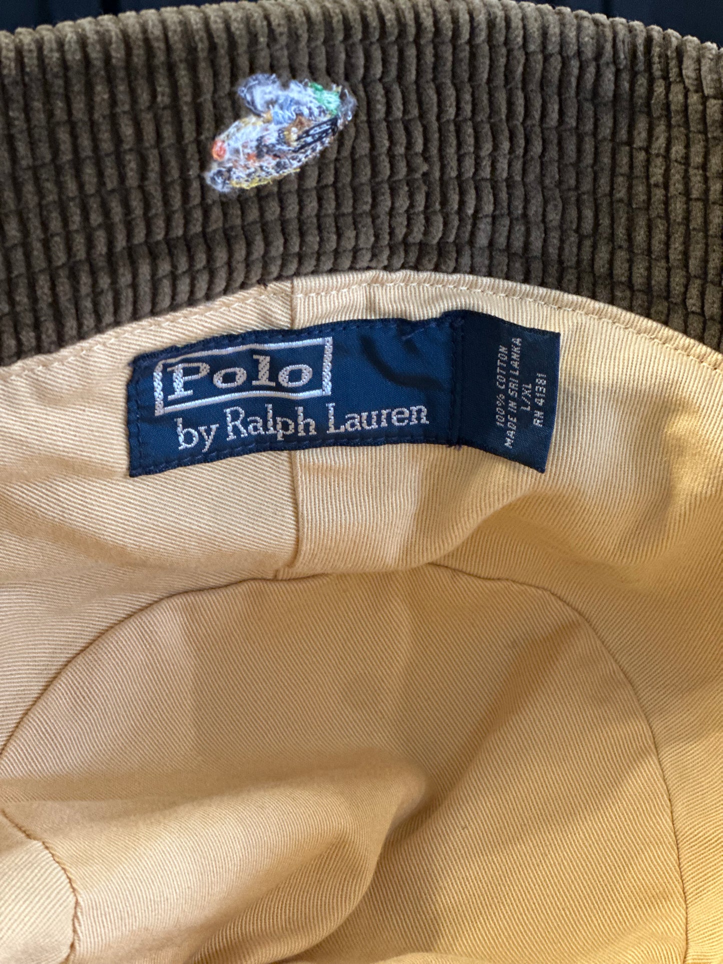 Polo Ralph Lauren Corduroy Bucket Hat (L/XL) Embroidered Flies