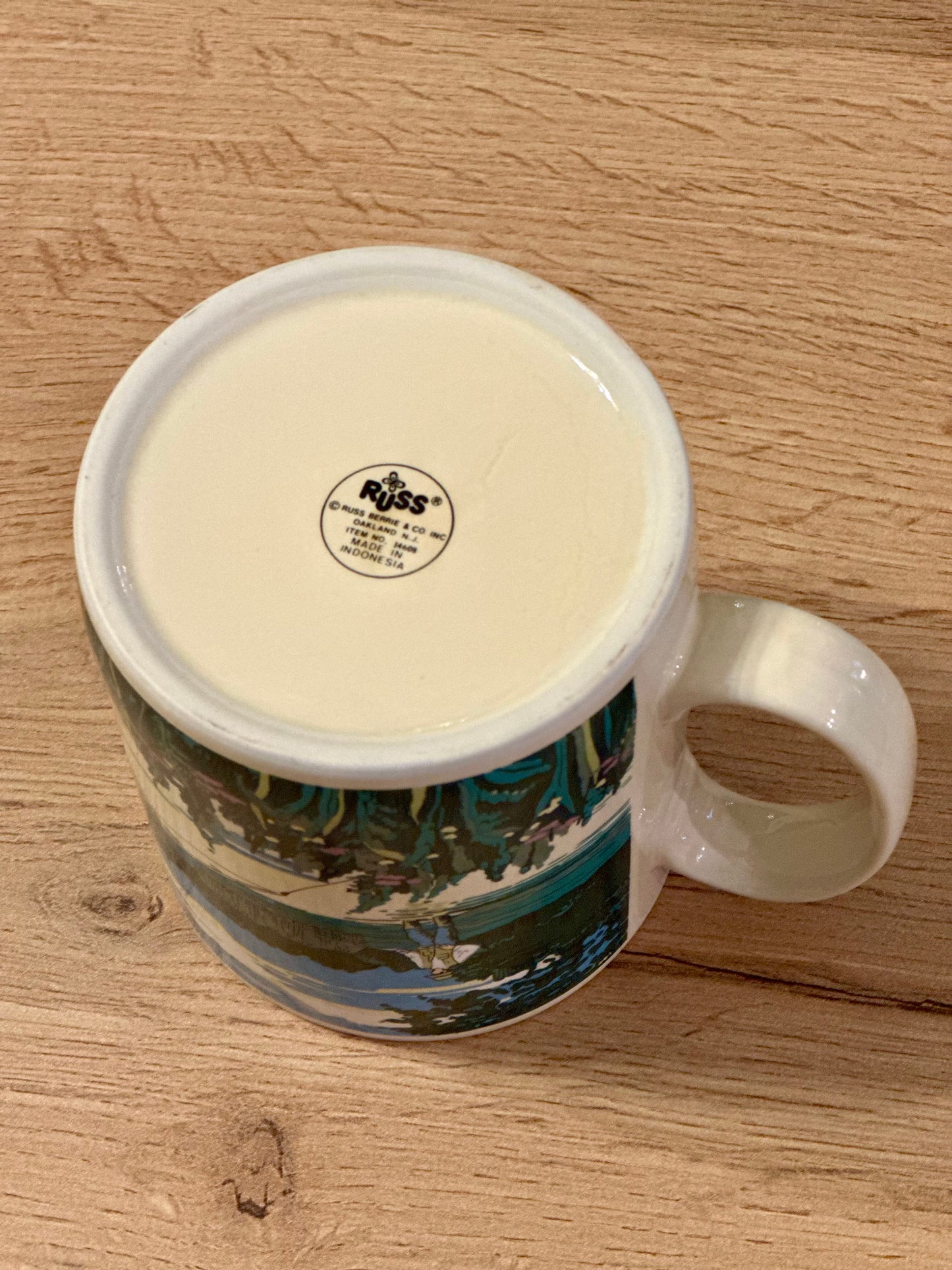 Vintage 80s/90s Russ Berrie Mug with Fisherman Scenes