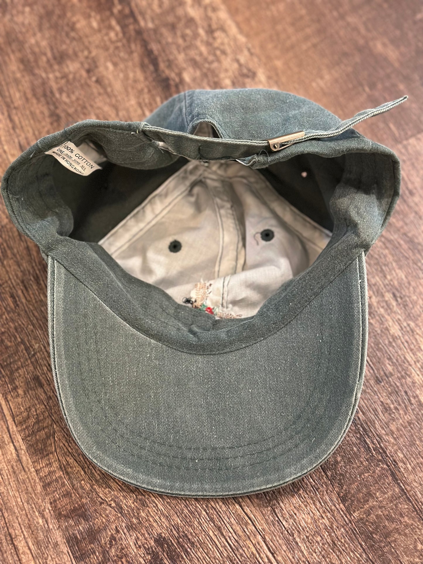 Vintage Orvis Strapback - Embroidered Fly Logo - Green