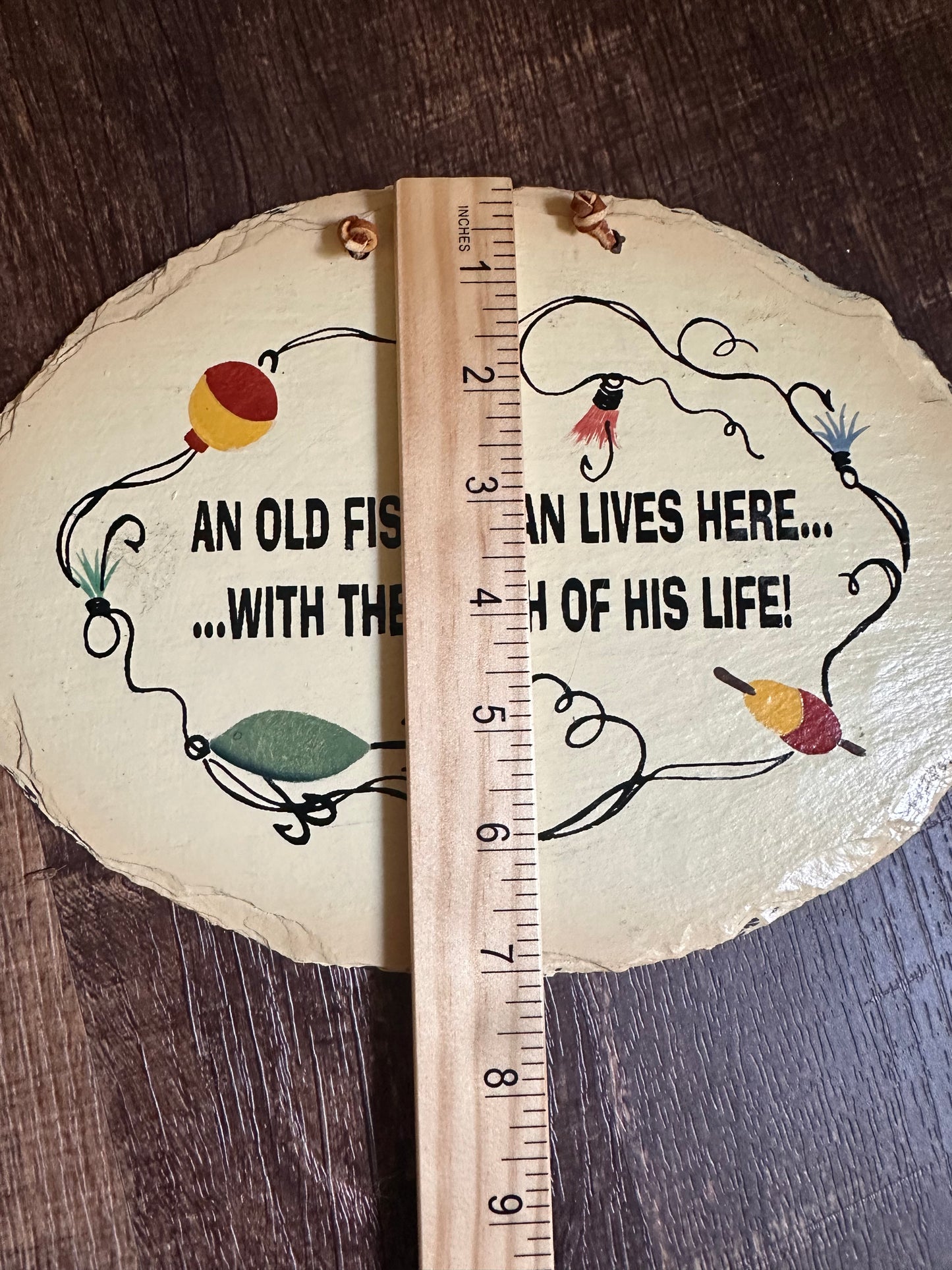 Vintage Wall Plaque - “An Old Fisherman Lives Here…”