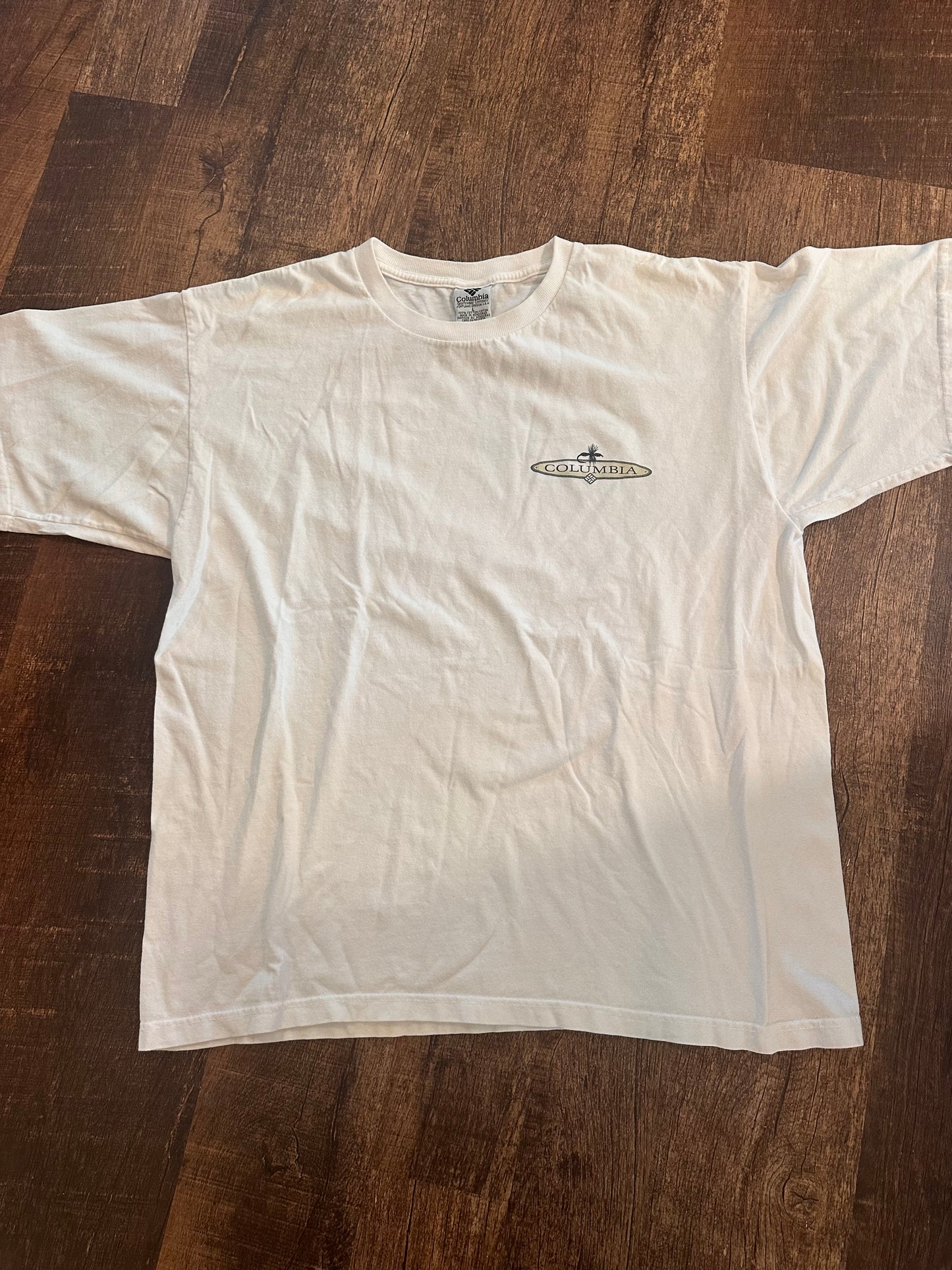 Vintage Columbia Tshirt (L) Fit to be Tied - White