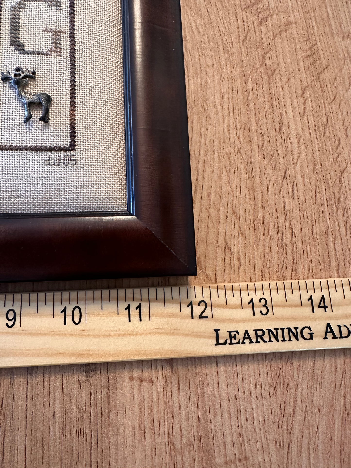 Vintage Framed Hunting Cross Stitch with Charms