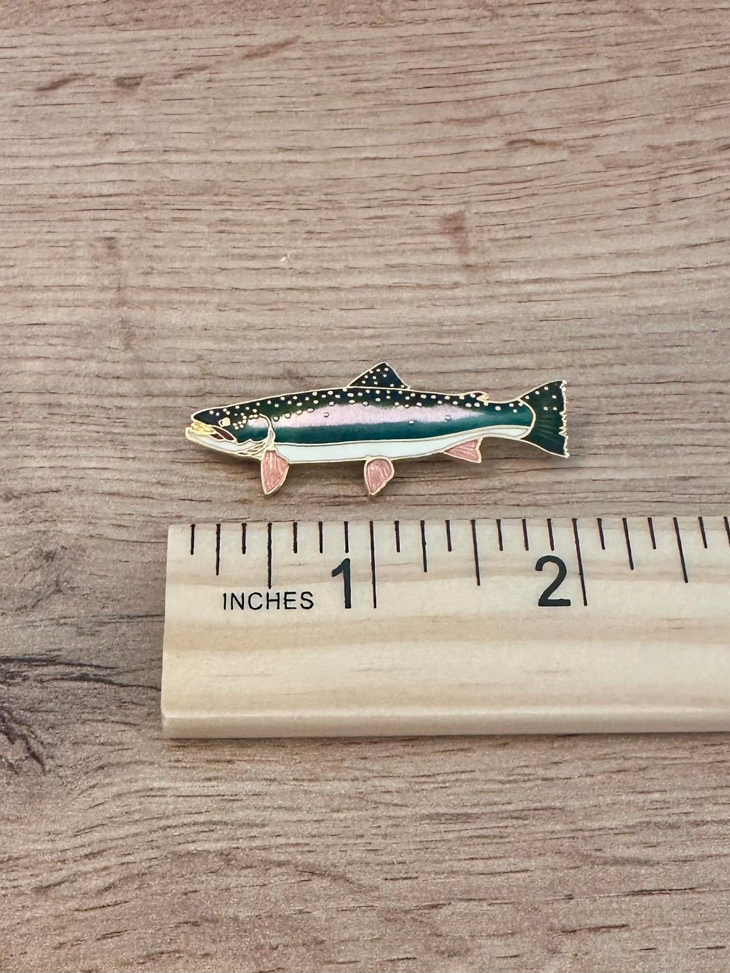 Vintage 1987 WM Spear Trout Enamel Lapel Pin