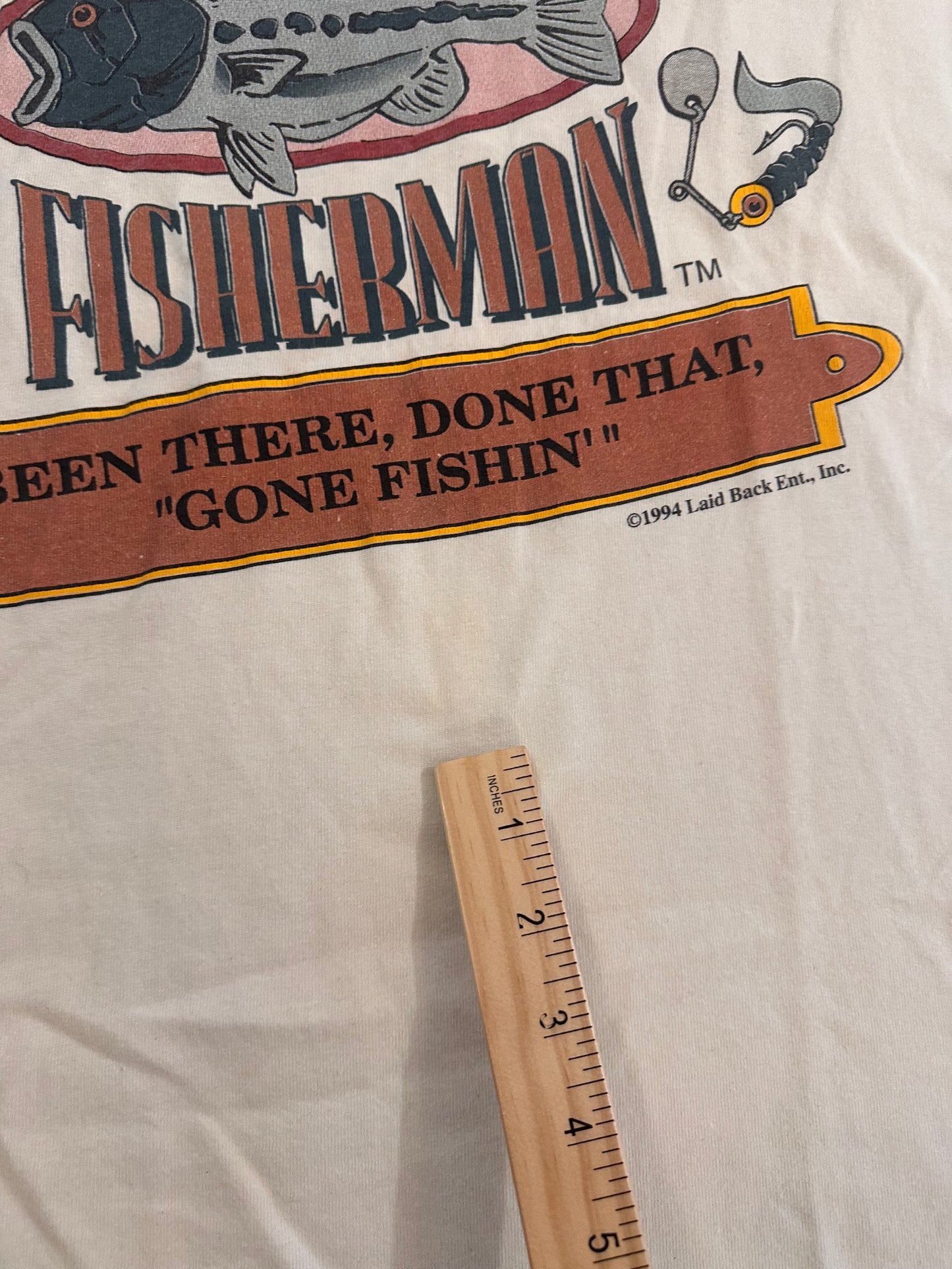 Vintage Antique Person T (XL) Antique Fisherman - White