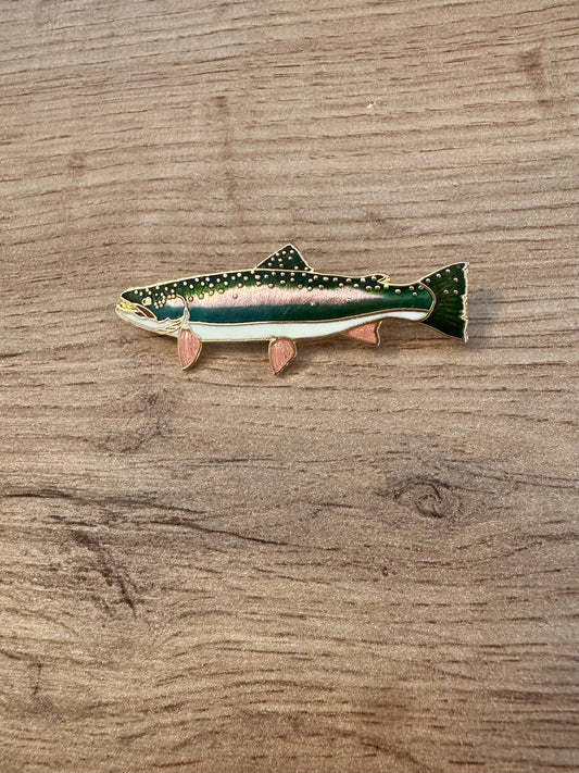 Vintage 1987 WM Spear Trout Enamel Lapel Pin