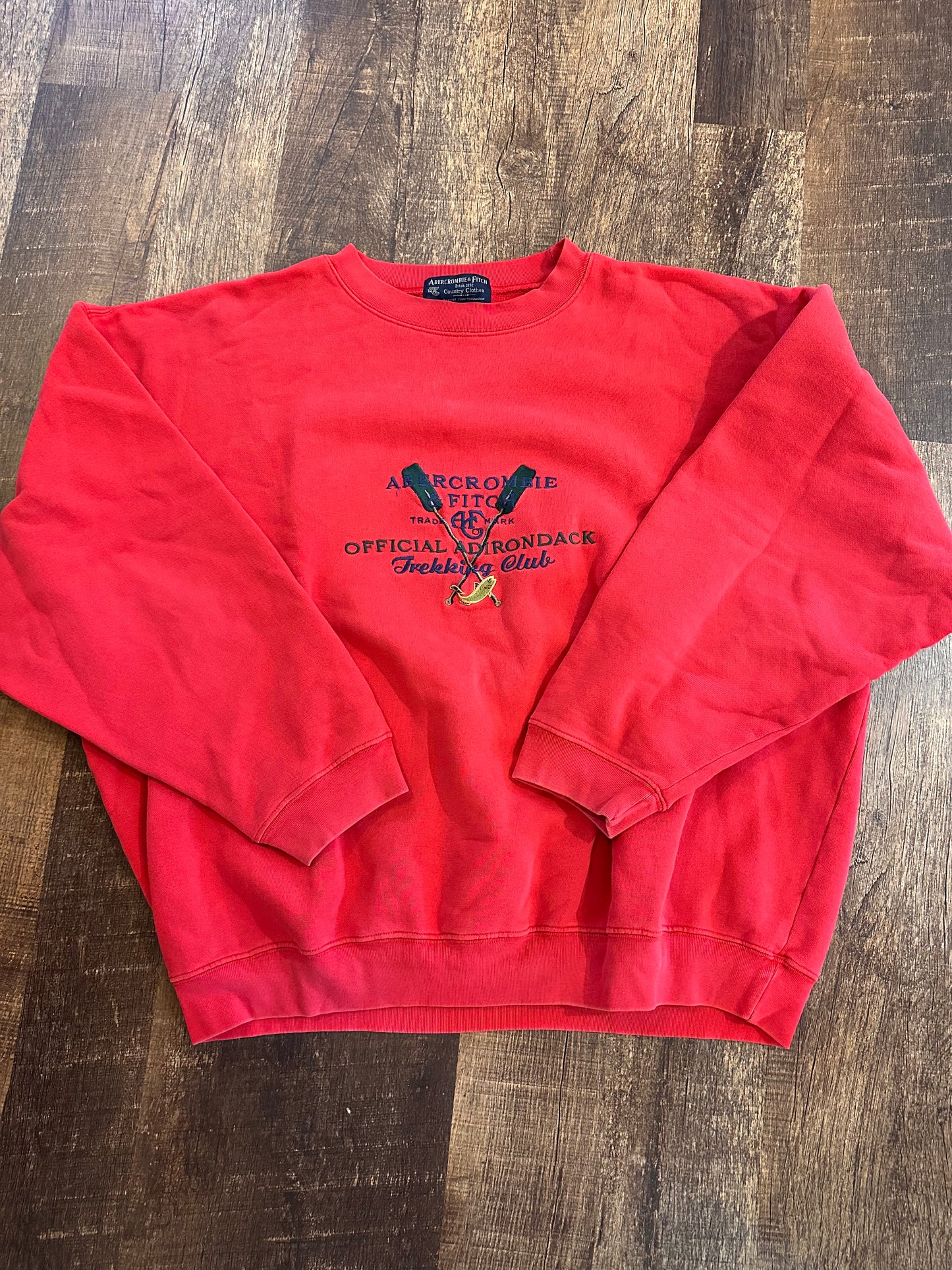 Vintage Abercrombie & Fitch Crewneck (XL) Trekking Club Trout - Red