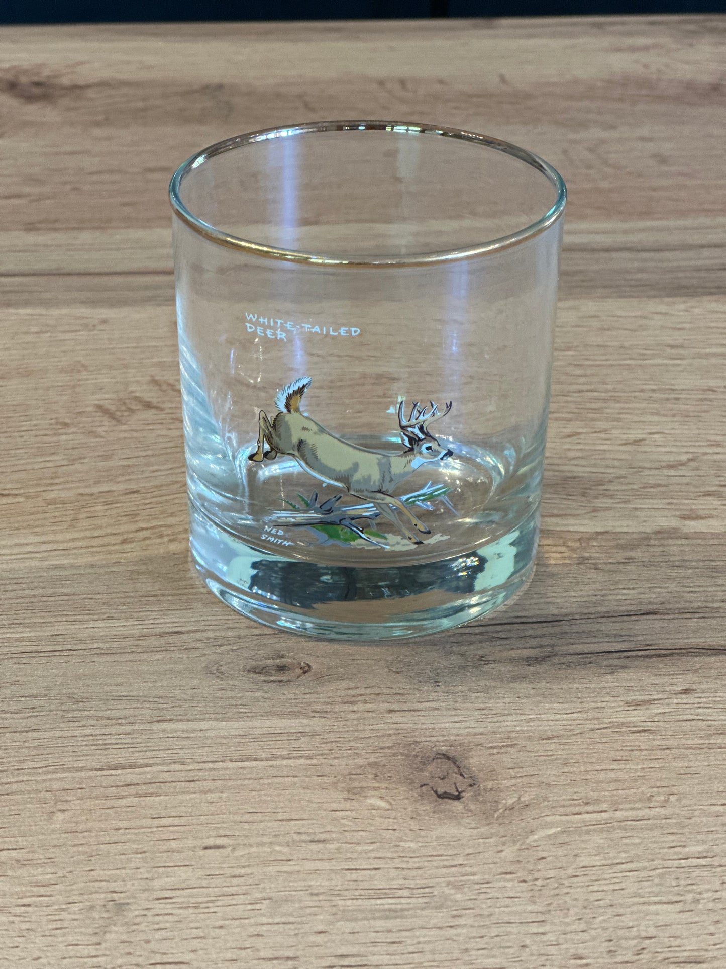 Vintage 🥃 Rare Complete Set Ned Smith “Big Game” Whiskey Glasses (Set of 8) Mint Condition