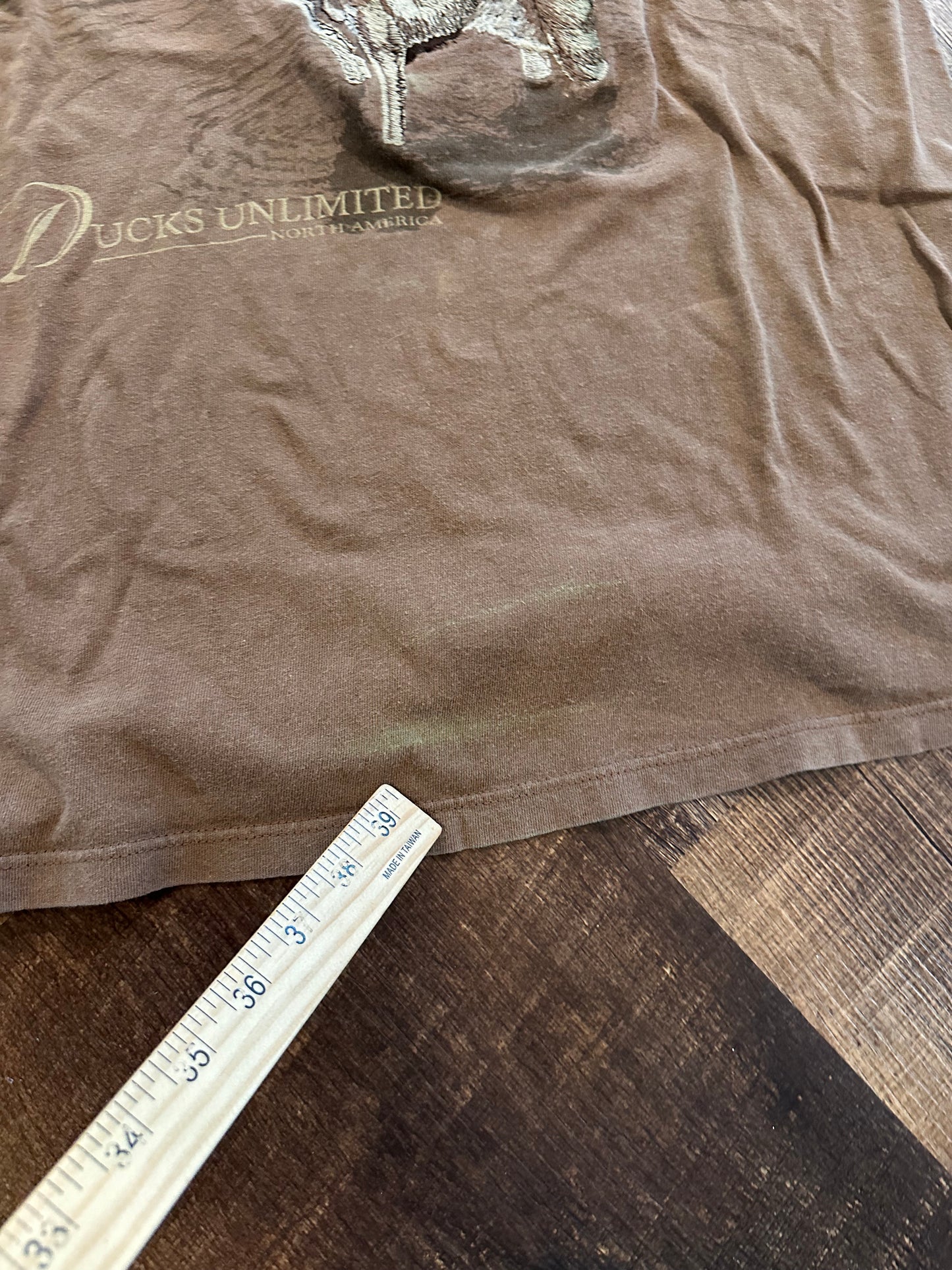 Vintage Ducks Unlimited Tee (M) Embroidered Dog on Graphic - Brown