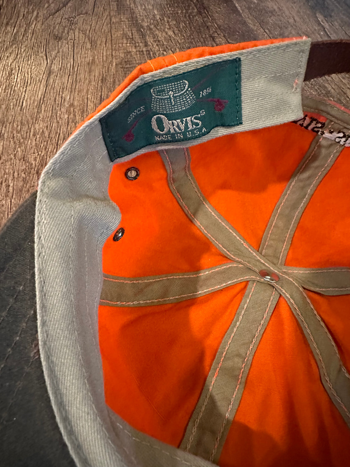 Vintage Orvis Waxed Cap Hunter Orange