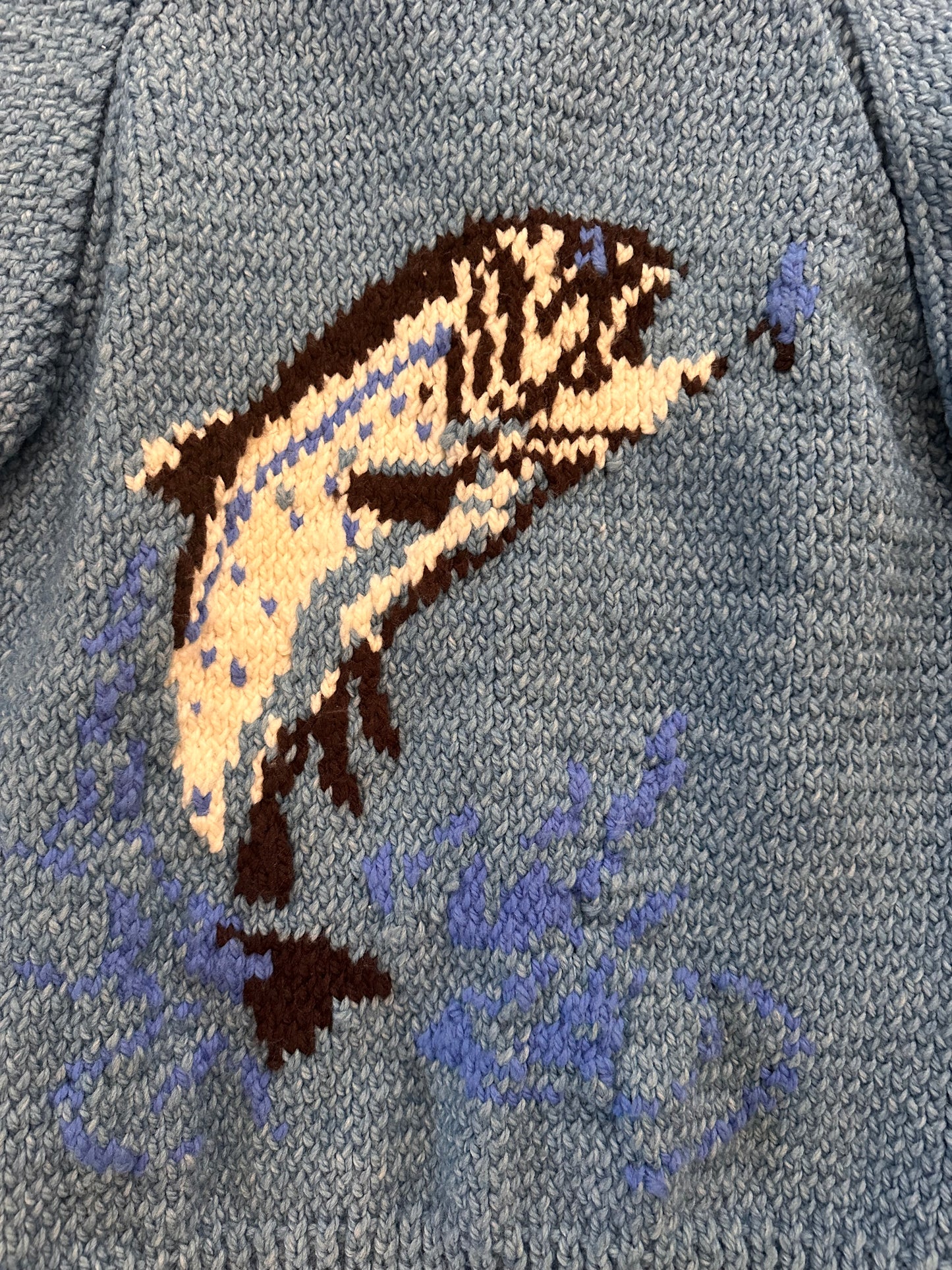 Vintage 60s Cowichan Trout Sweater (L?) Check msmt