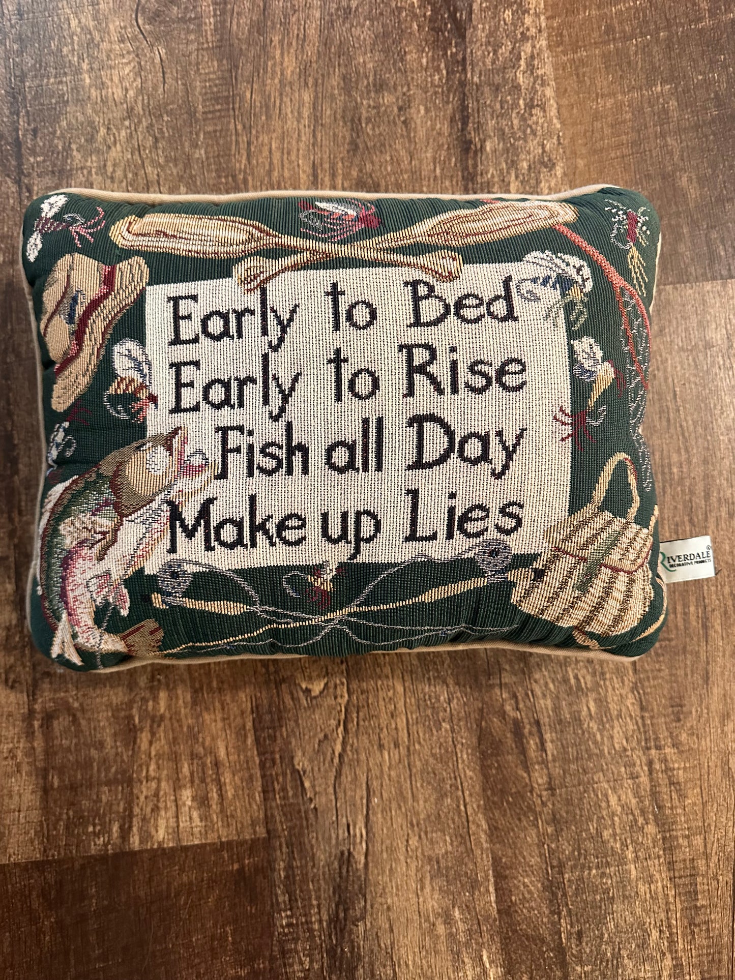 Vintage Riverside Tapestry Pillow - Make up lies!
