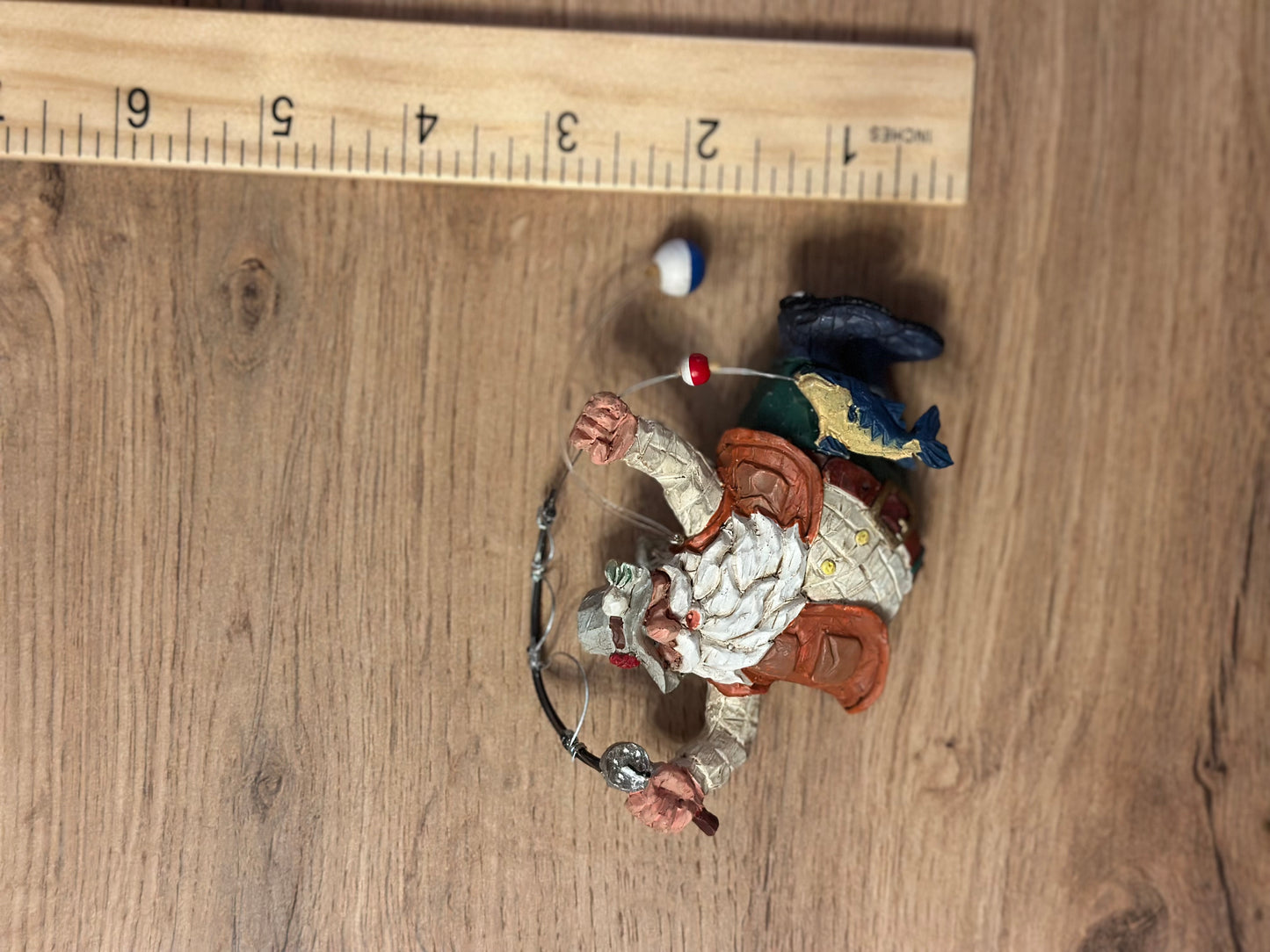 Santa Hanging from Fly Rod Ornament