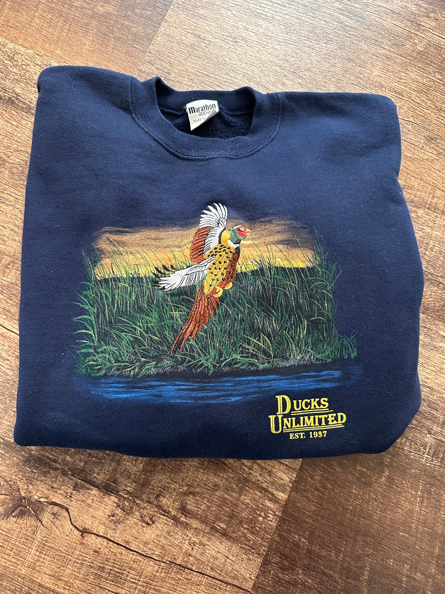 Vintage Ducks Unlimited Crewneck (XL) Embroidered Pheasant on Graphic