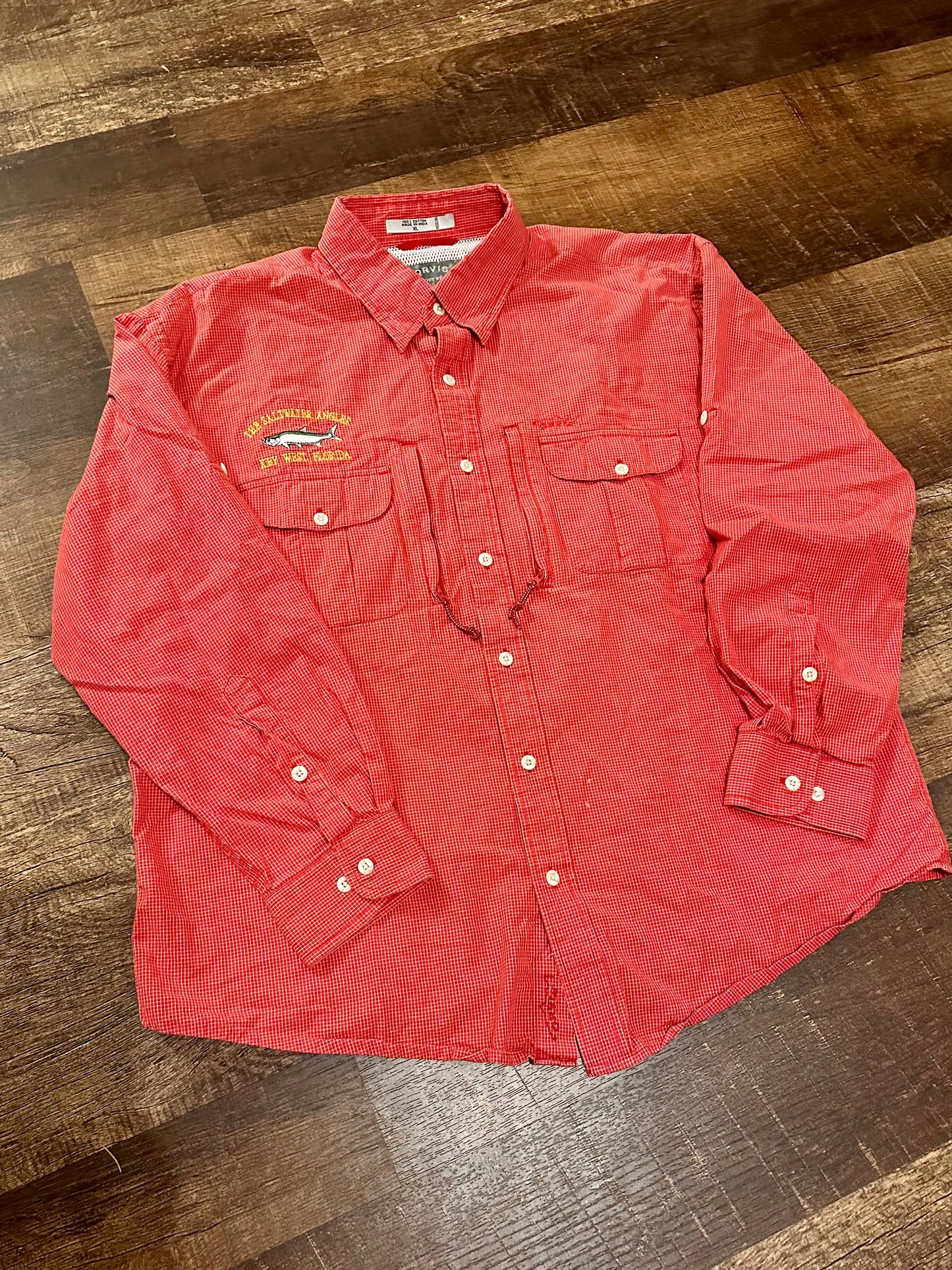 Orvis Trout Bum Fishing Button Down (XL) Embroidered Saltwater Angler - Key West FL
