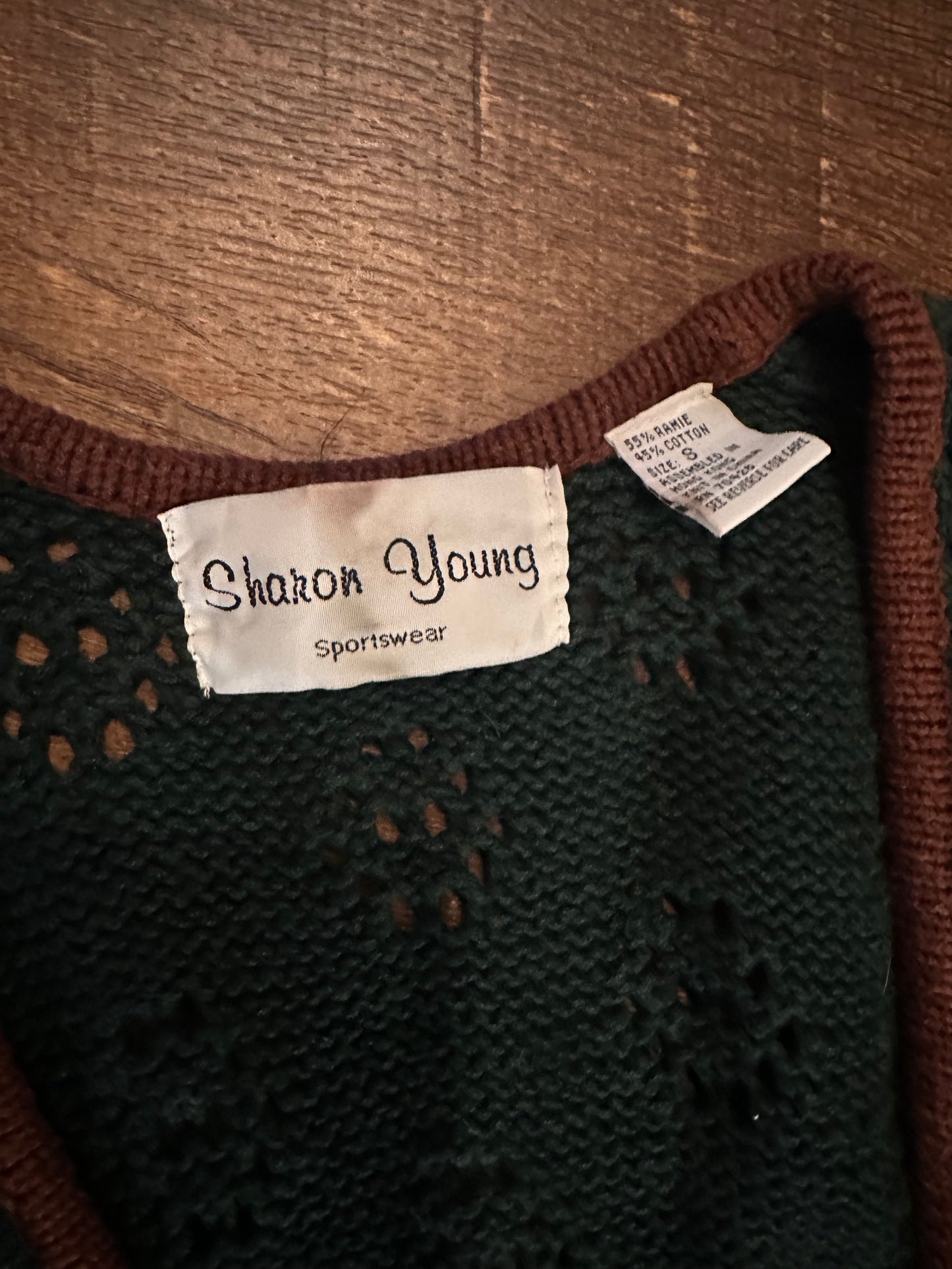 Vintage Sharon Young Sweater Vest (S) Embroidered Patches of Pheasant Hunting