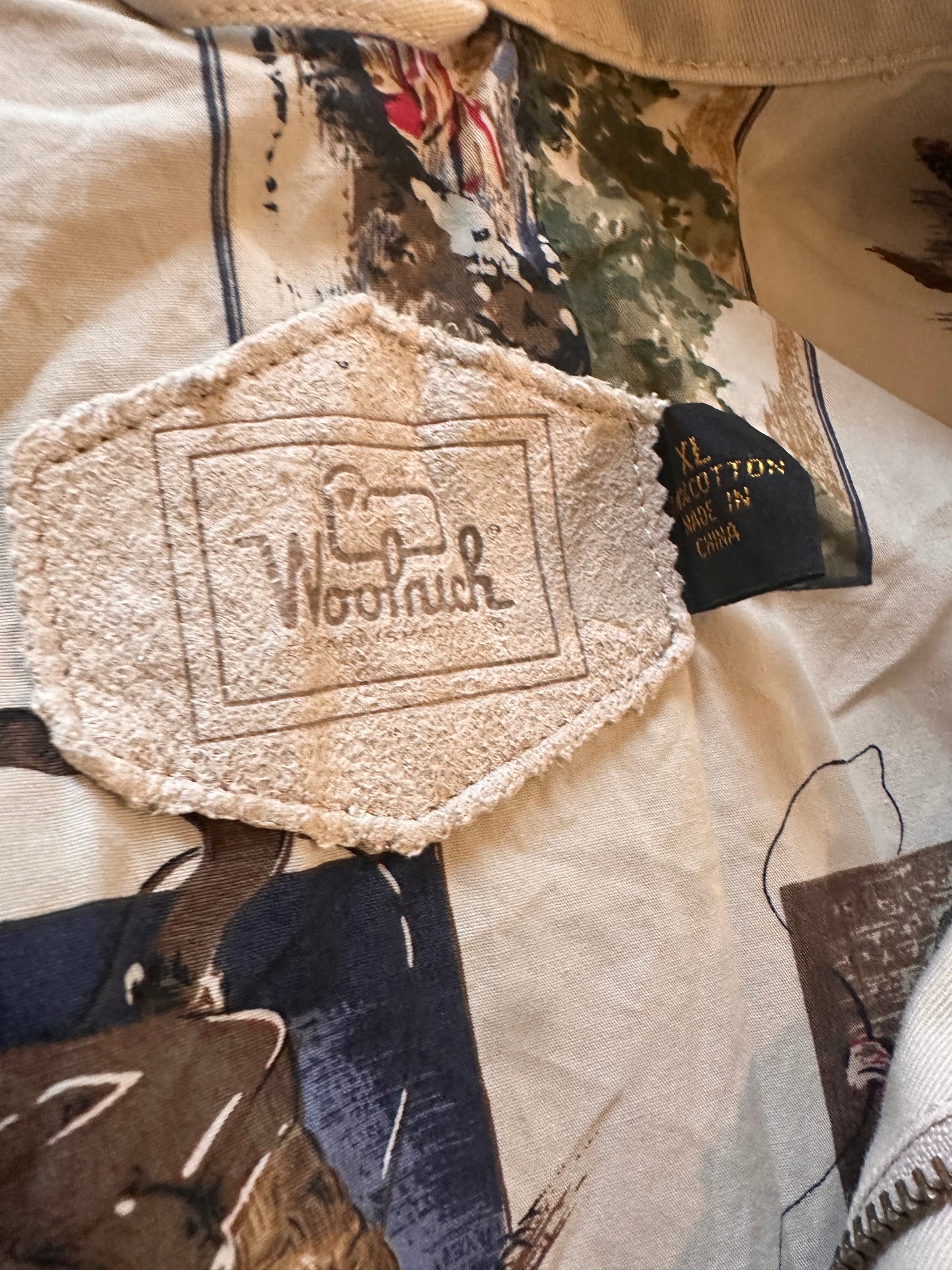 Vintage Woolrich Utility Trench (XL) Fly Fishing Lining - Cream