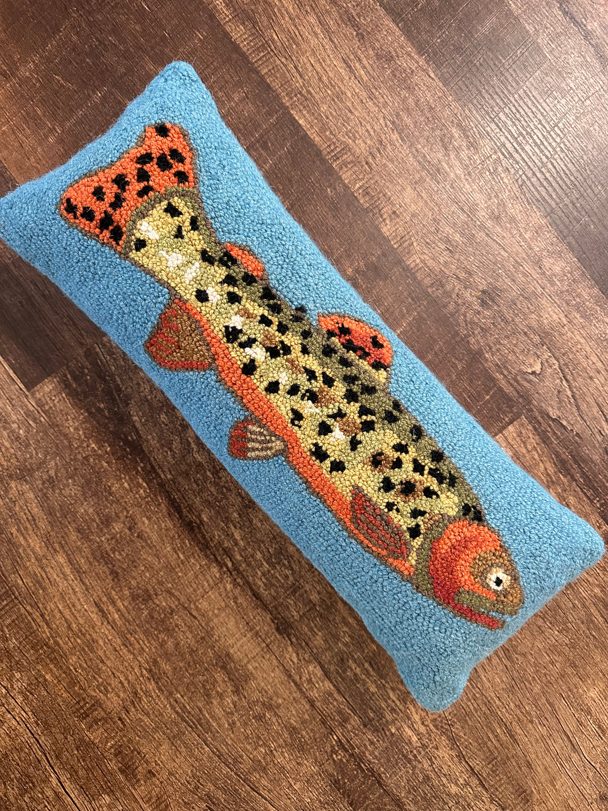 Grandin Road Trout Hook Pillow Large 22”x8”