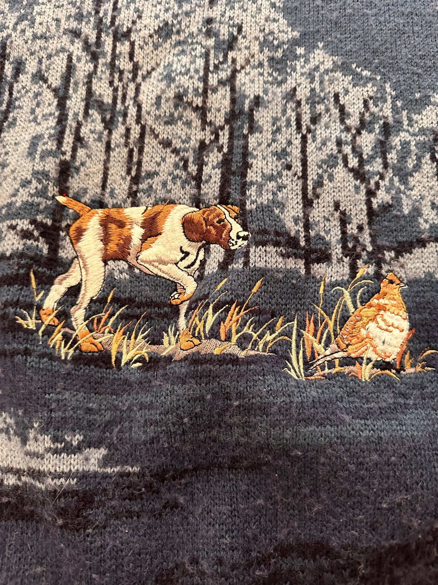 Vintage North Winds Cotton Traders (3XLT) Embroidered Bird Hunt in Mountains