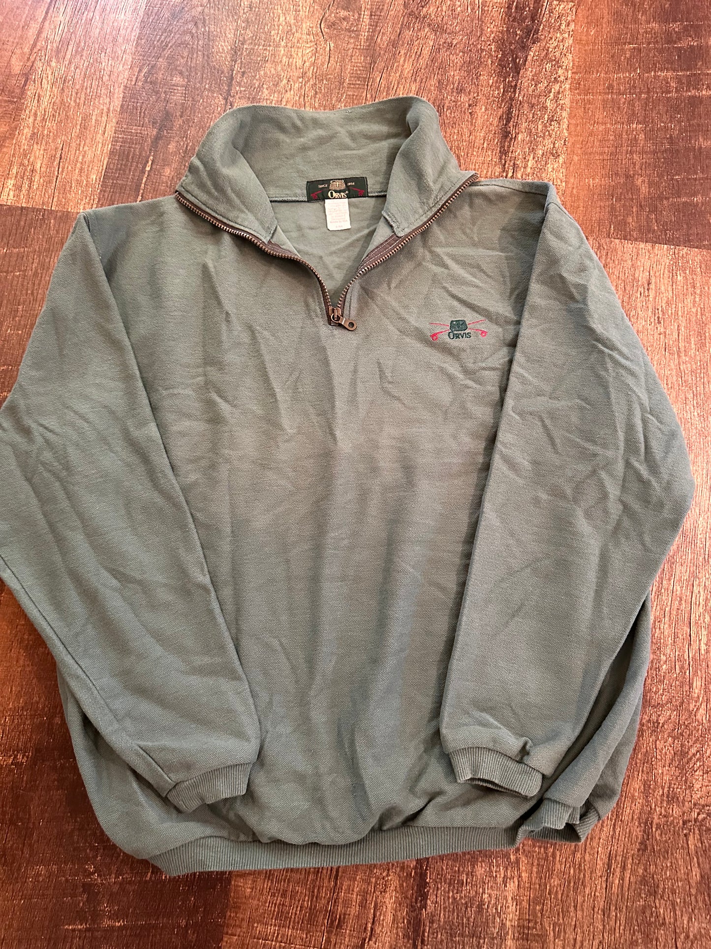 Vintage Orvis 1/4 Zip (S) Embroidered Logo - Green