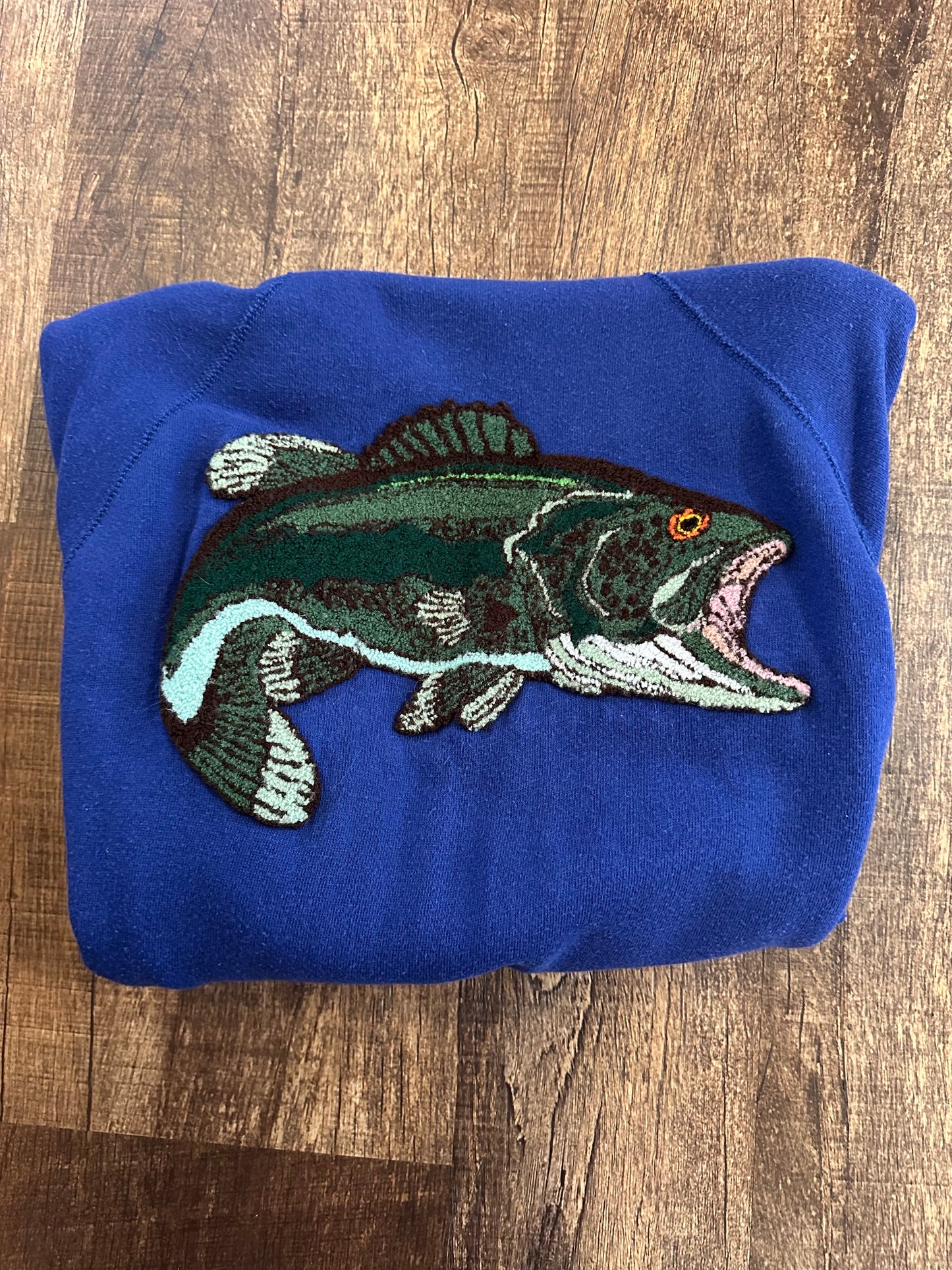 Vintage Bassett Walker Crewneck (L) Bass on Back - Blue