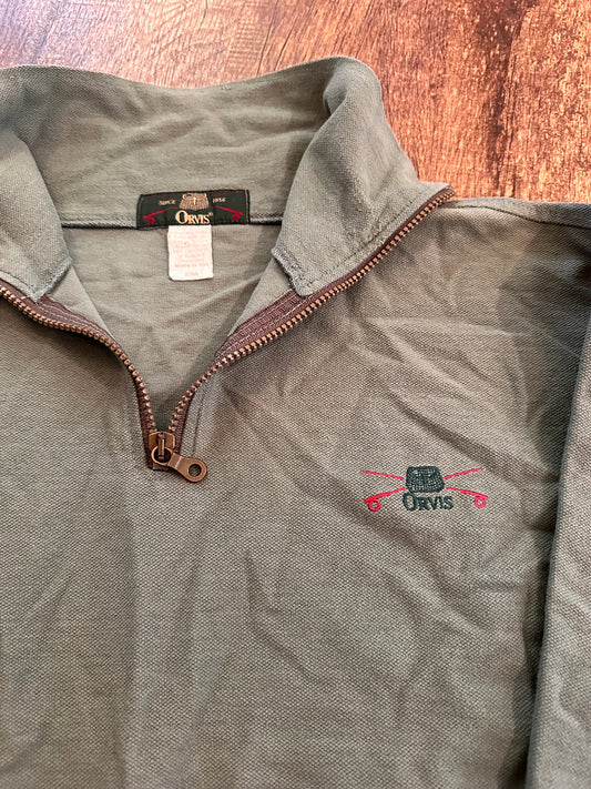 Vintage Orvis 1/4 Zip (S) Embroidered Logo - Green