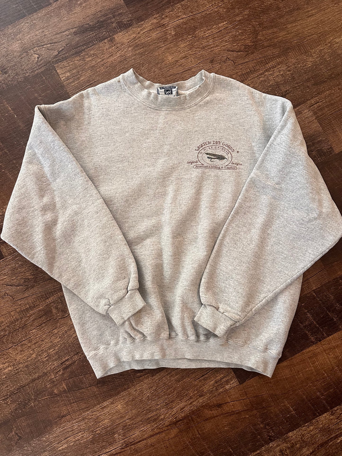 Vintage Lee Wasatch Dry Goods Crewneck (L) Autumn Brown Trout Graphic on Back