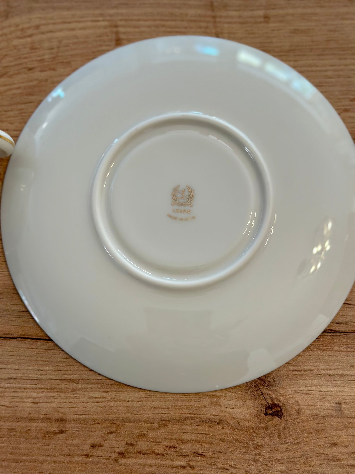 VTG Lenox “Reserved: For a Very Wonderful Guy” Tea / Coffee / Soup Cup and Saucer - Ivory