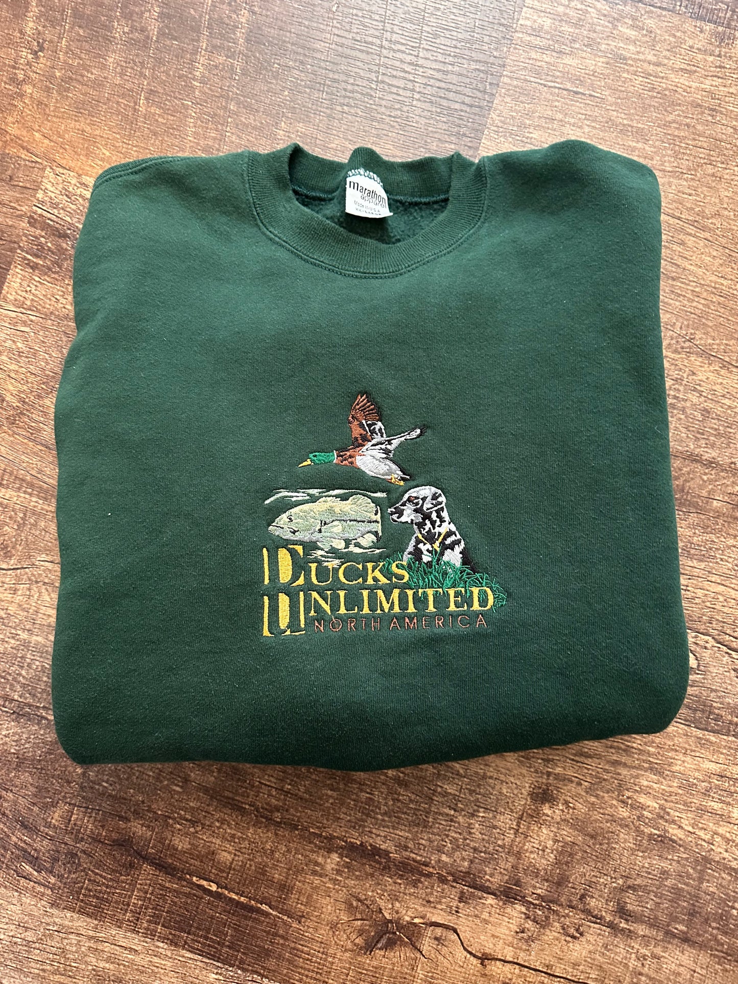 Vintage Ducks Unlimited Crewneck (XXL) Embroidered Fish Deer Duck Trifecta
