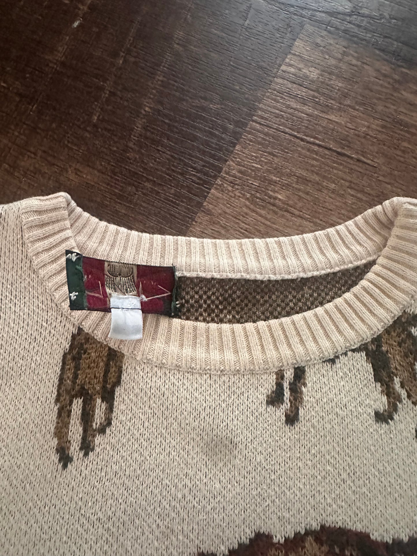 Vintage Orvis Sweater (S) Dog Prints - Cream