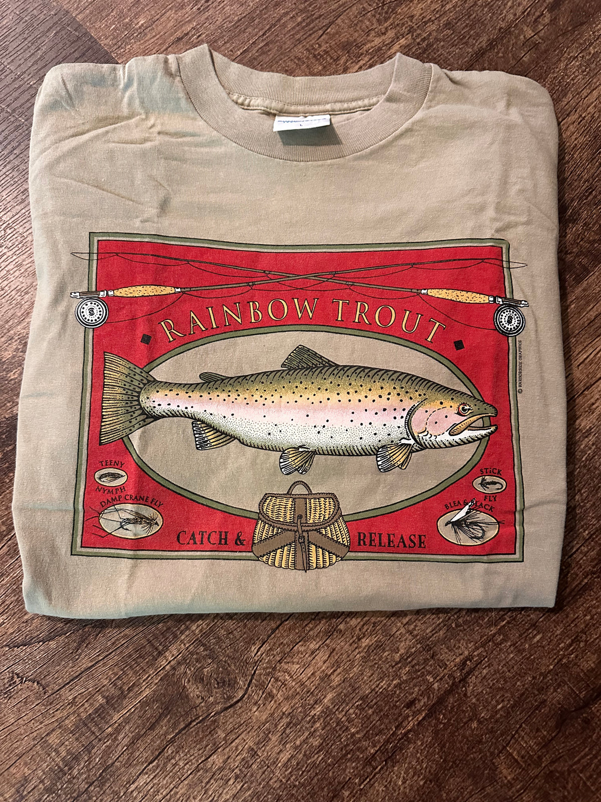 Vintage Harborside Graphics Tee (L) Rainbow Trout