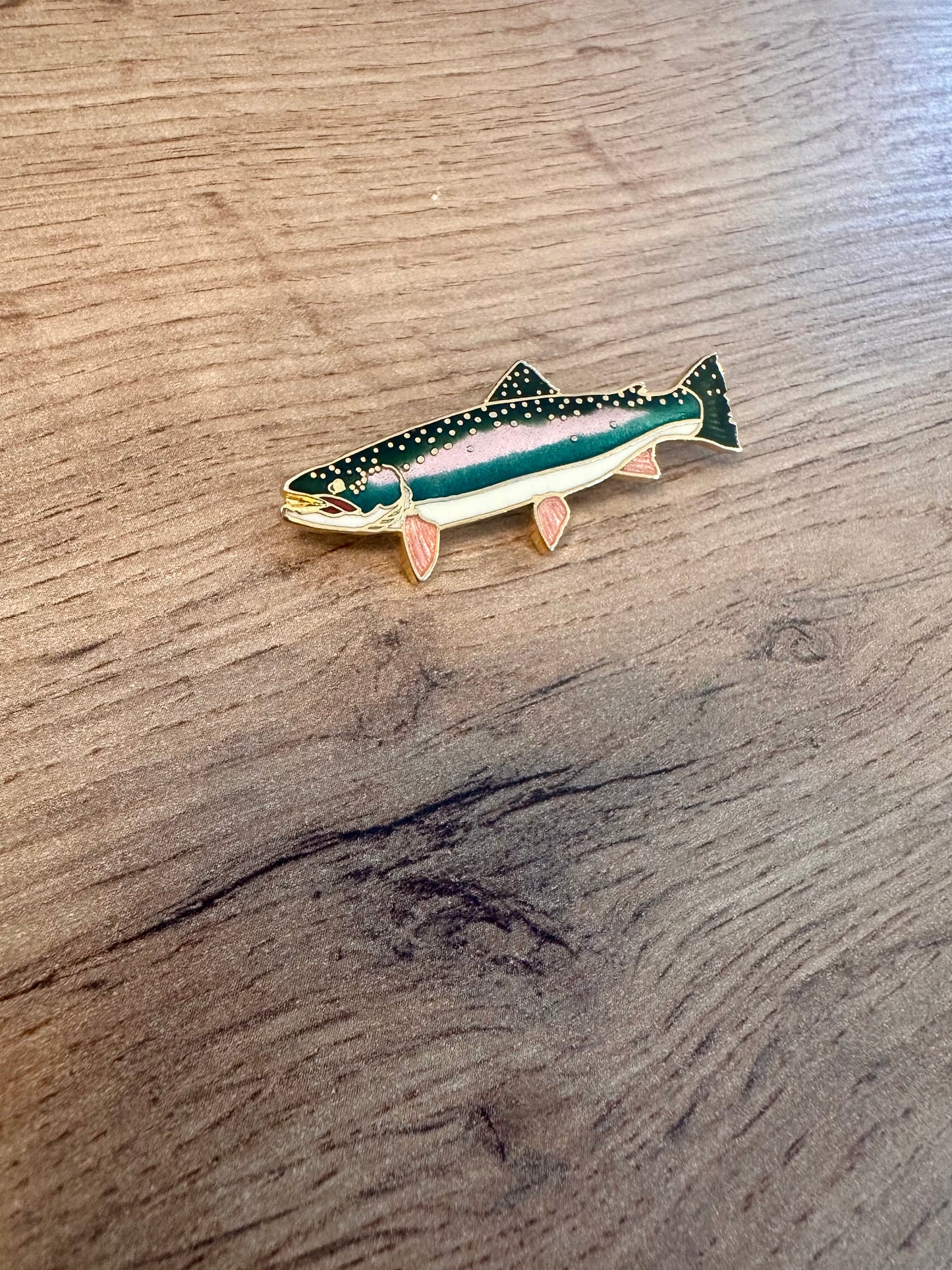 Vintage 1987 WM Spear Trout Enamel Lapel Pin