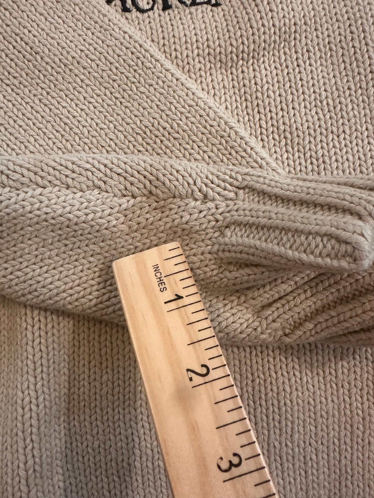 VTG Chaps RL Sweater (M) Embroidered Trout - Cream/Gray