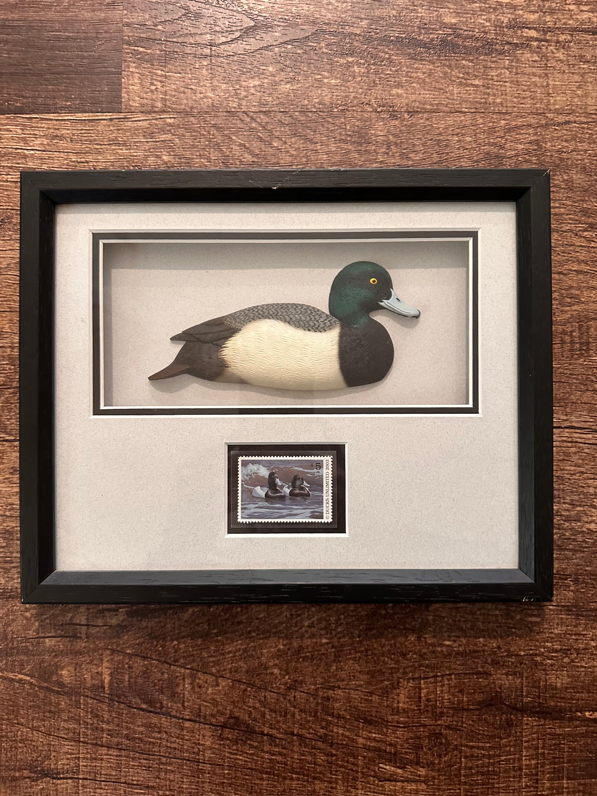 Vintage 2003 Ducks Unlimited Framed 3D Duck with $5 Stamp
