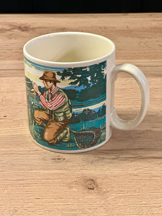 Vintage 80s/90s Russ Berrie Mug with Fisherman Scenes
