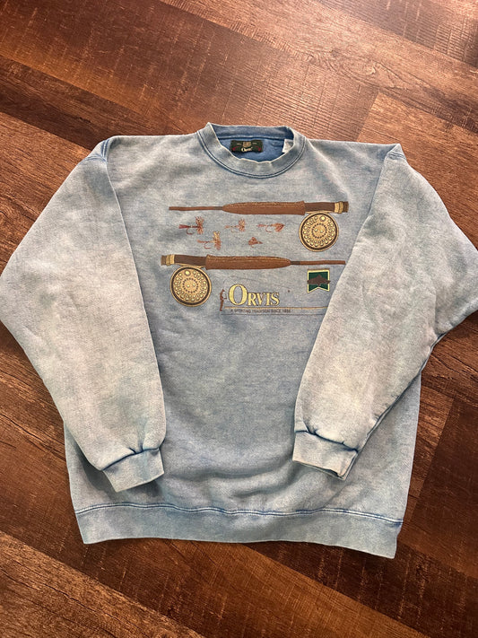 Vintage Orvis Crewneck (XL) Sun Fade Blue