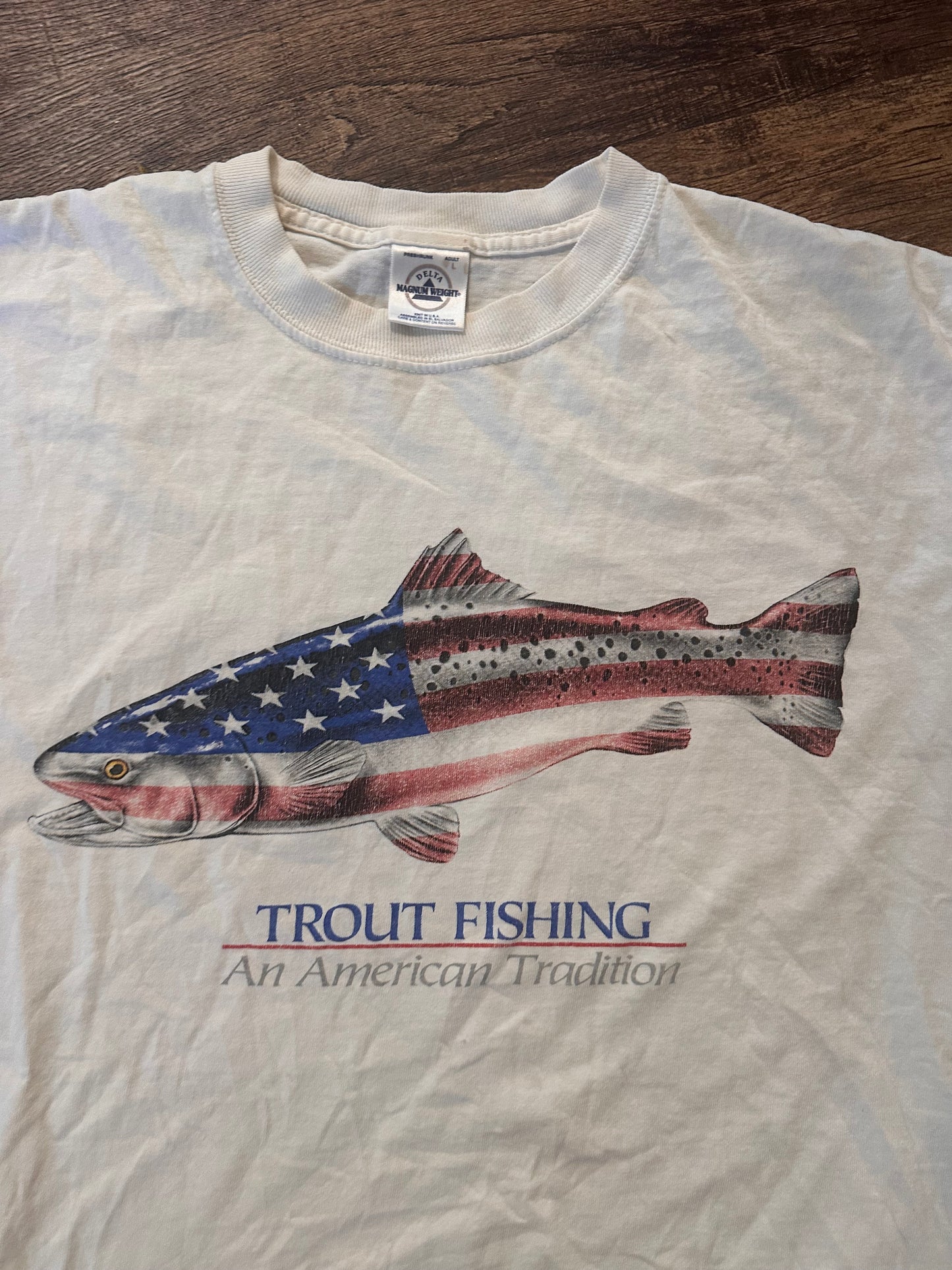 Vintage Delta Magnum Weight Tshirt (L) America Trout