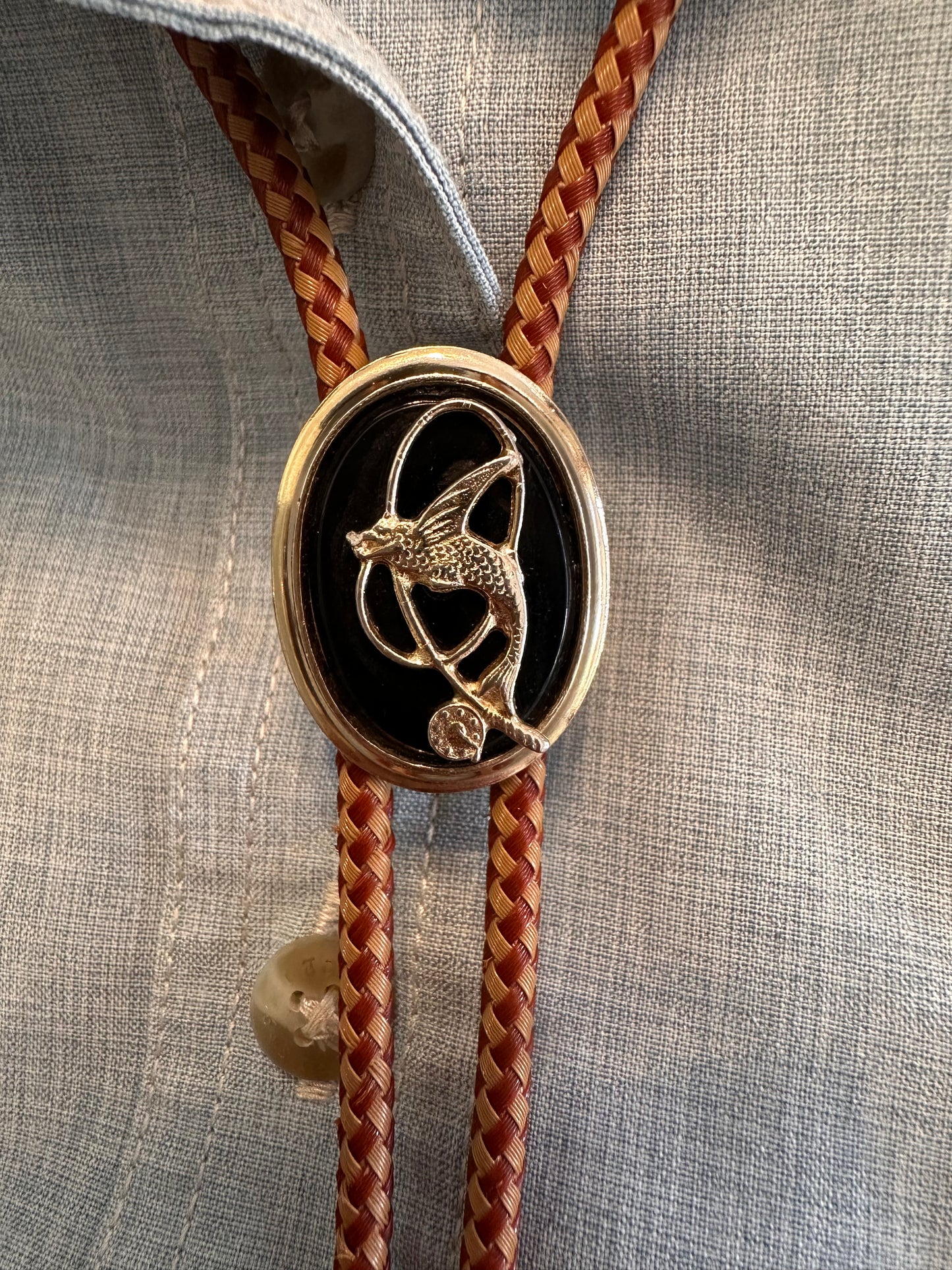 Vintage Bolo Tie - Flying Fish and Fly Reel