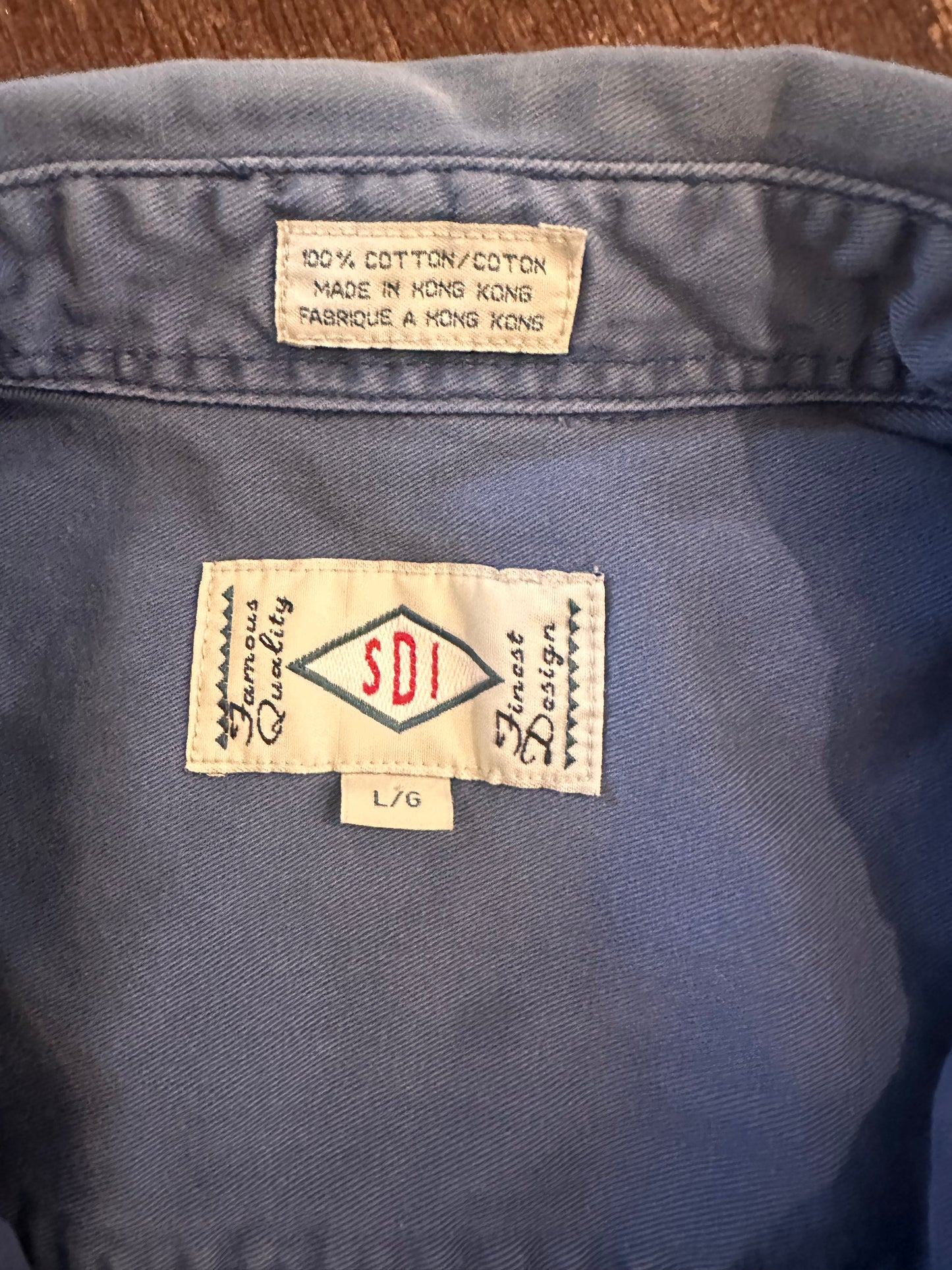 Vintage SDI Button Down (L) Embroidered Fly Fishing