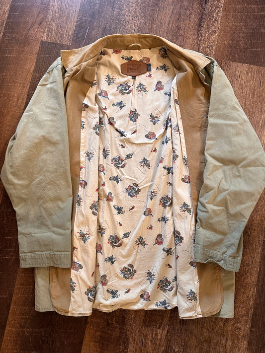Vintage Woolrich Chore Coat (L) Fly Fishing Lining - Olive