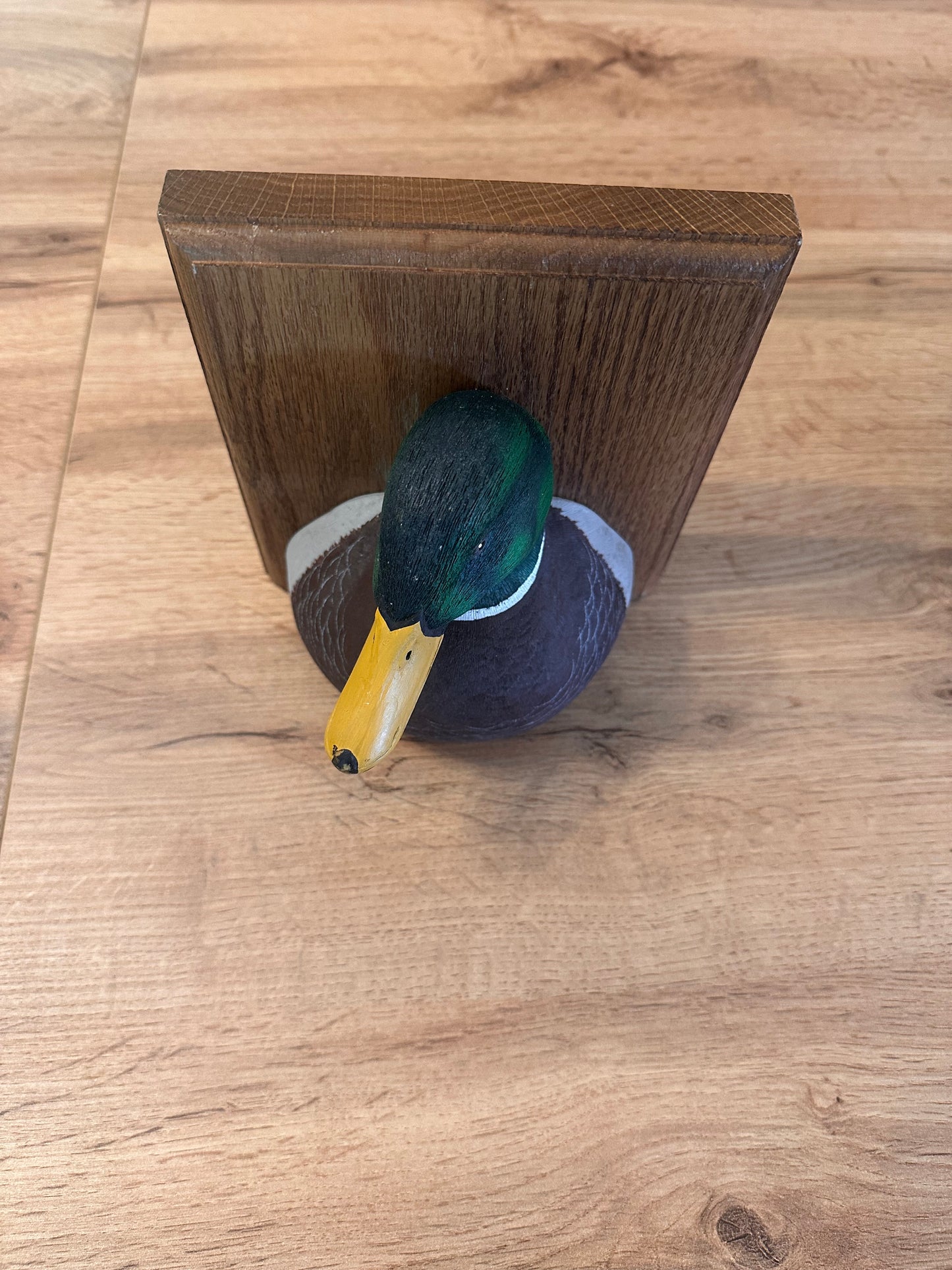 Vintage Wooden Mallard Duck Bookends