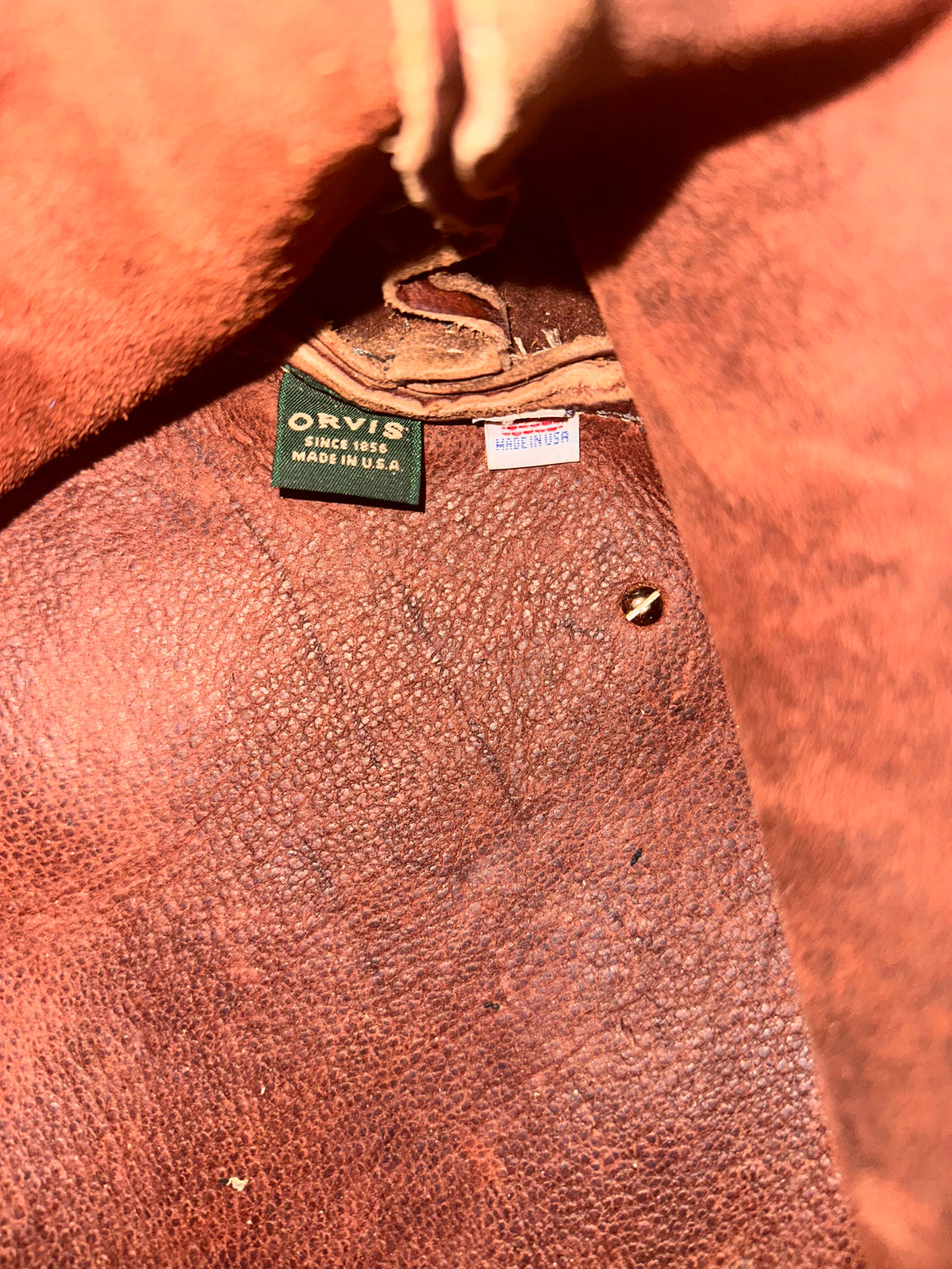 Vintage Brown Leather Bucket Bag with Gold Buckles & Accents
