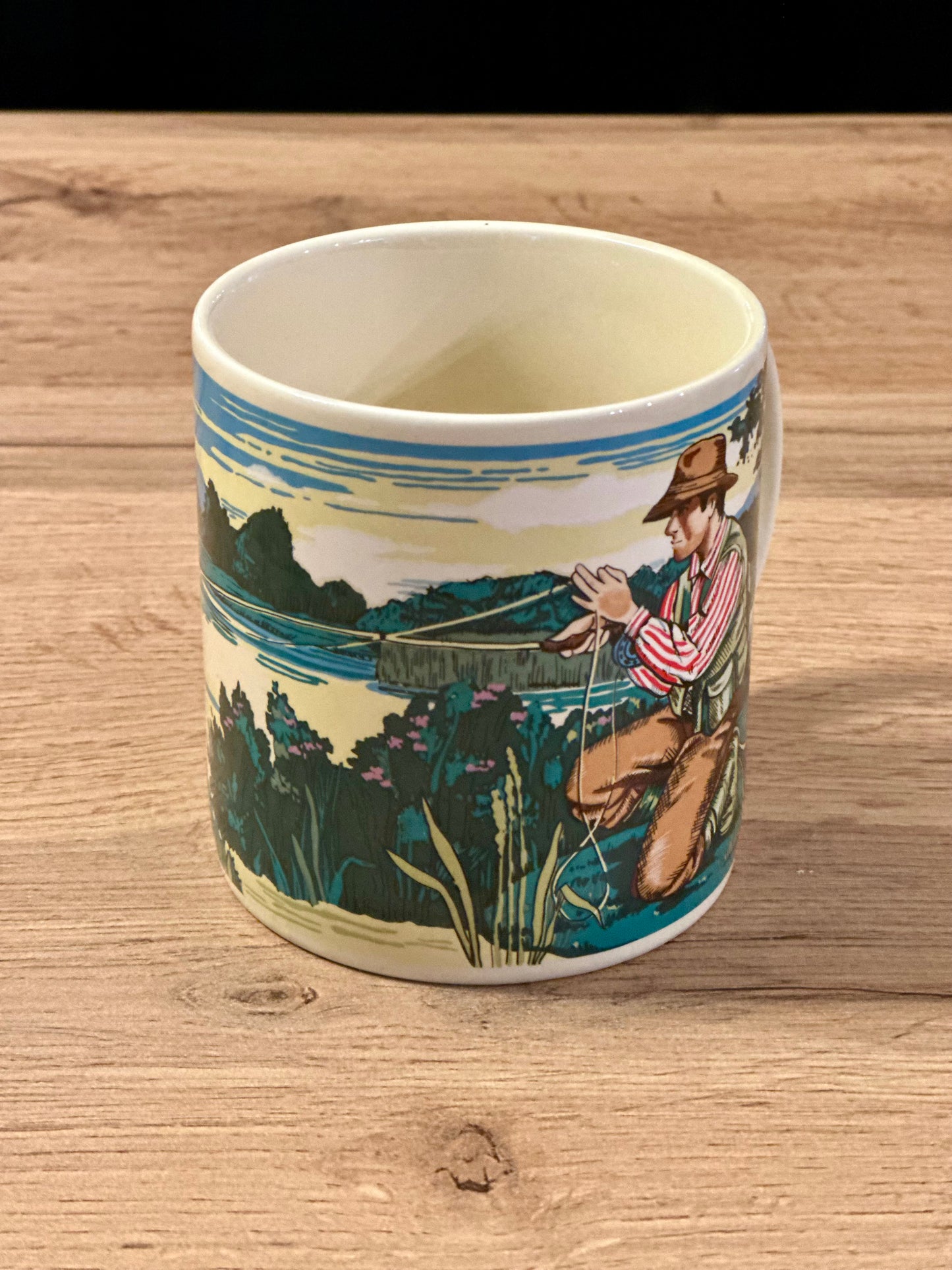 Vintage 80s/90s Russ Berrie Mug with Fisherman Scenes
