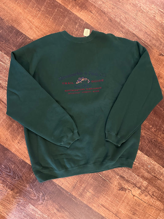 Vintage Abercrombie & Fitch Crewneck Sweatshirt (S - but looks large) Trail Guide - Forest Green * with tags