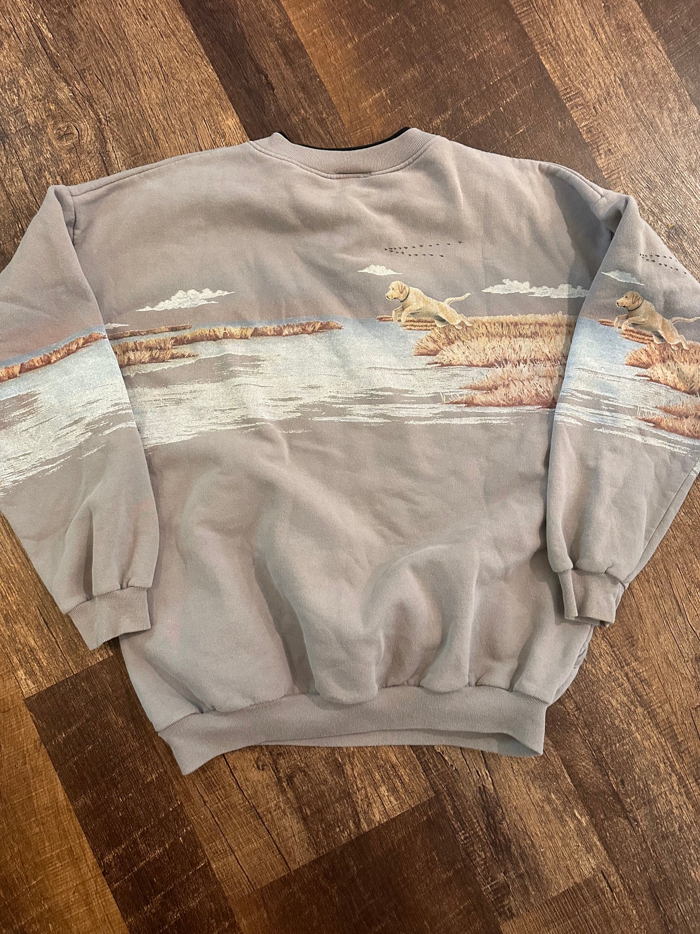 Vintage Bernie’s Glen Henley Crewneck (XL) Hunting Dogs