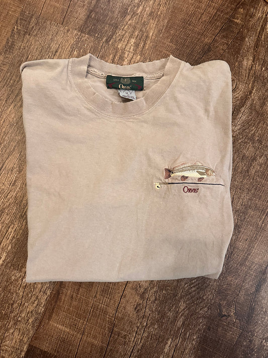 Vintage Orvis T (M) Embroidered Redfish and Rod Logo