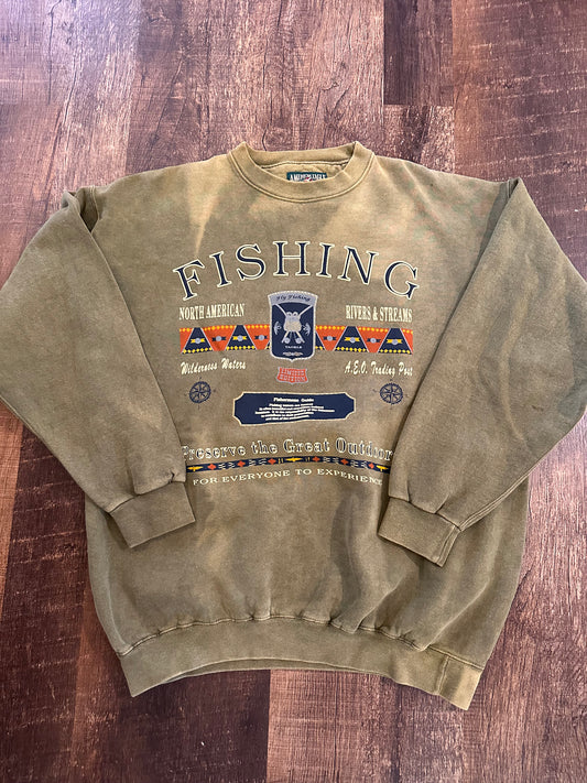 Vintage American Eagle Outfitters Crewneck (XL) Sun Faded Light Distressed