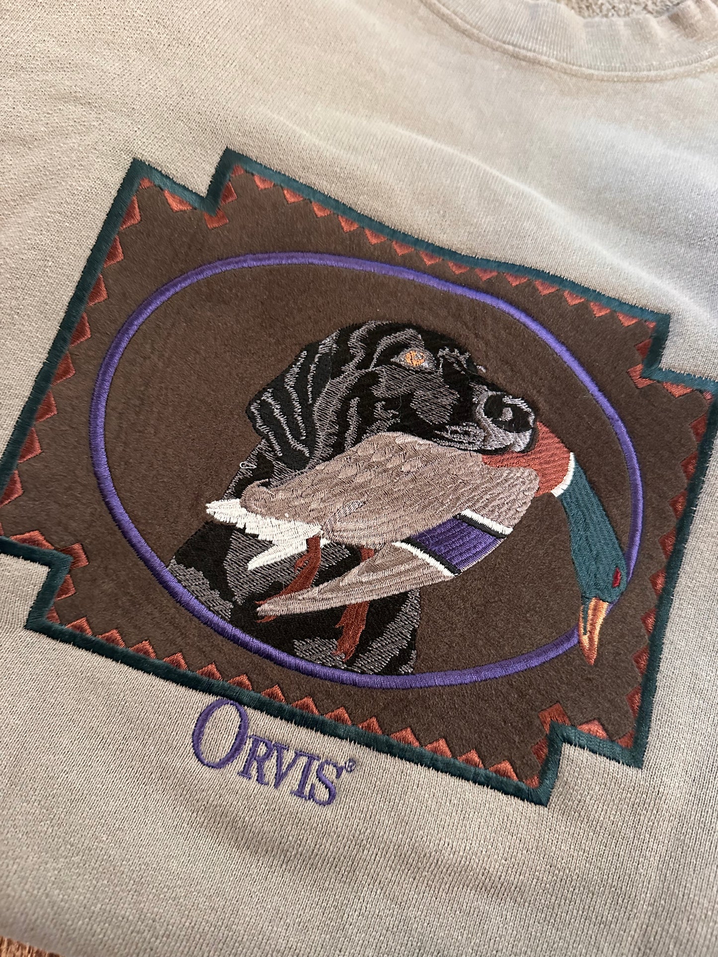 Vintage Orvis Crewneck (M) Embroidered Lab Duck