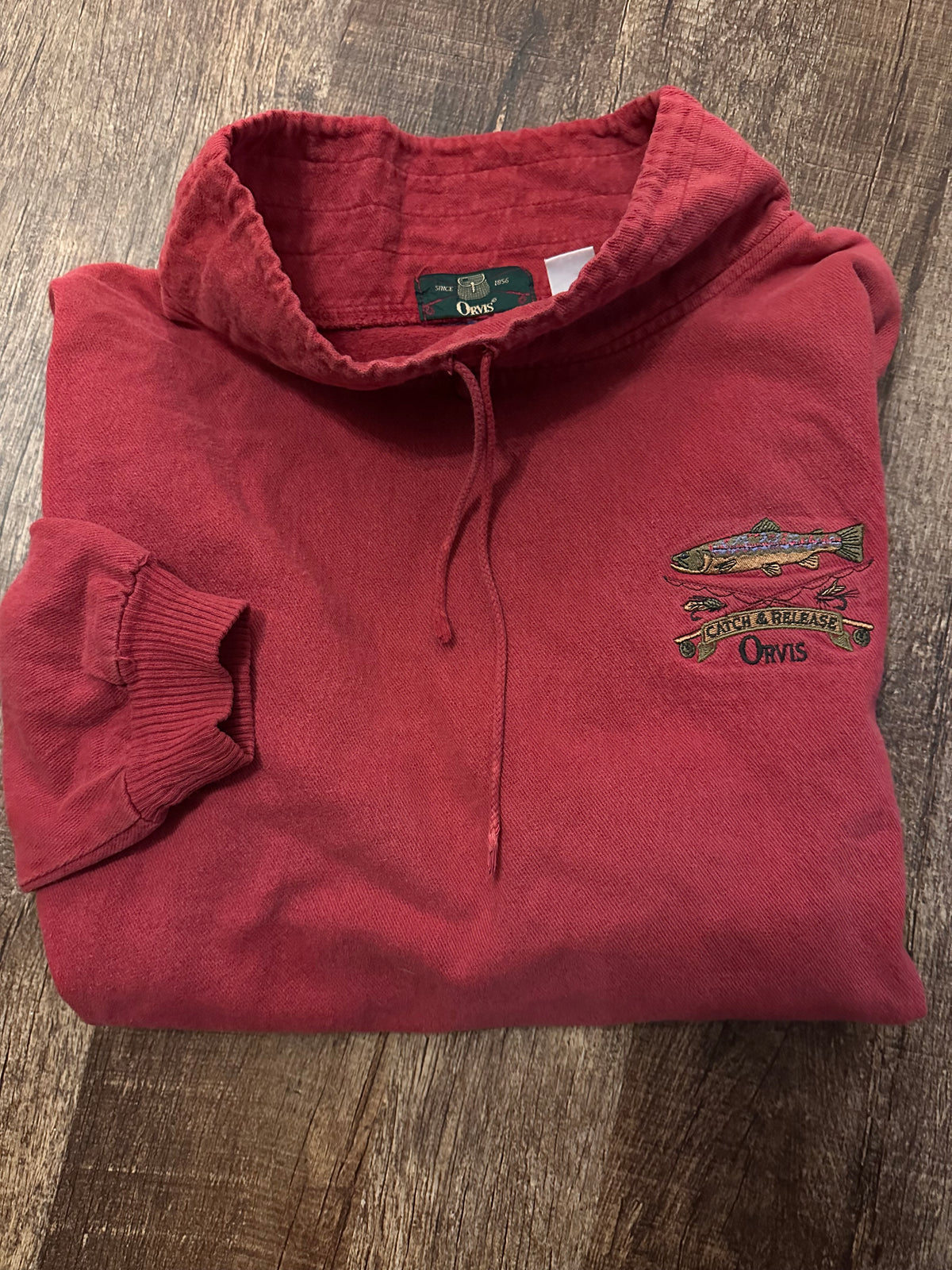 Vintage Orvis Canvas Pullover (S/M) Embroidered Catch and Release